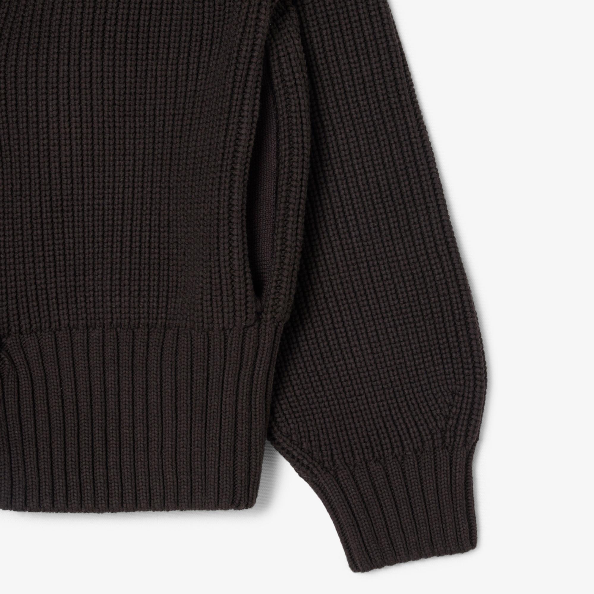 Lacoste Kadın Loose Fit Fermuarlı Kahverengi Hırka