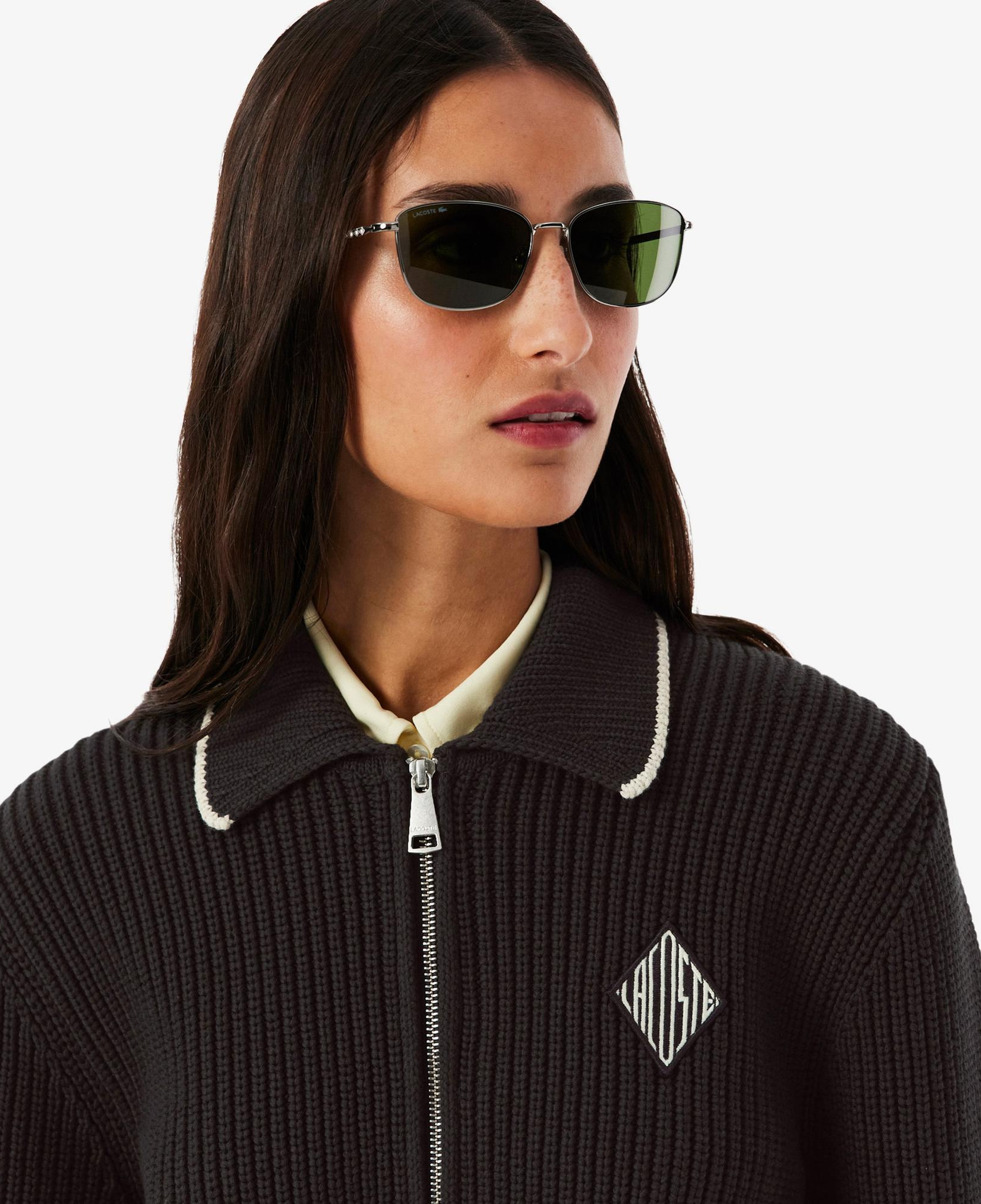 Lacoste Kadın Loose Fit Fermuarlı Kahverengi Hırka