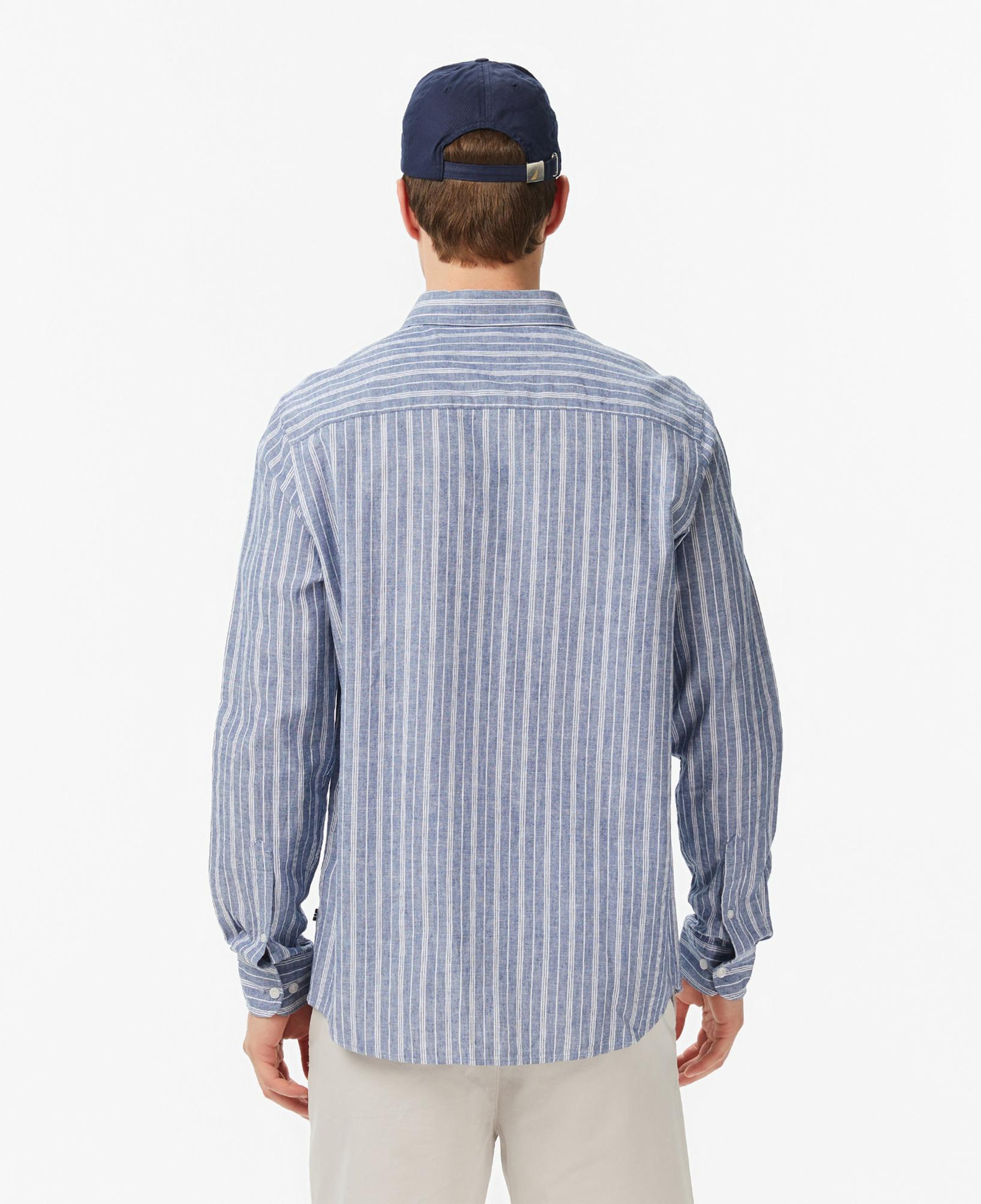 Nautica Erkek Mavi Regular Fit Çizgili Gömlek