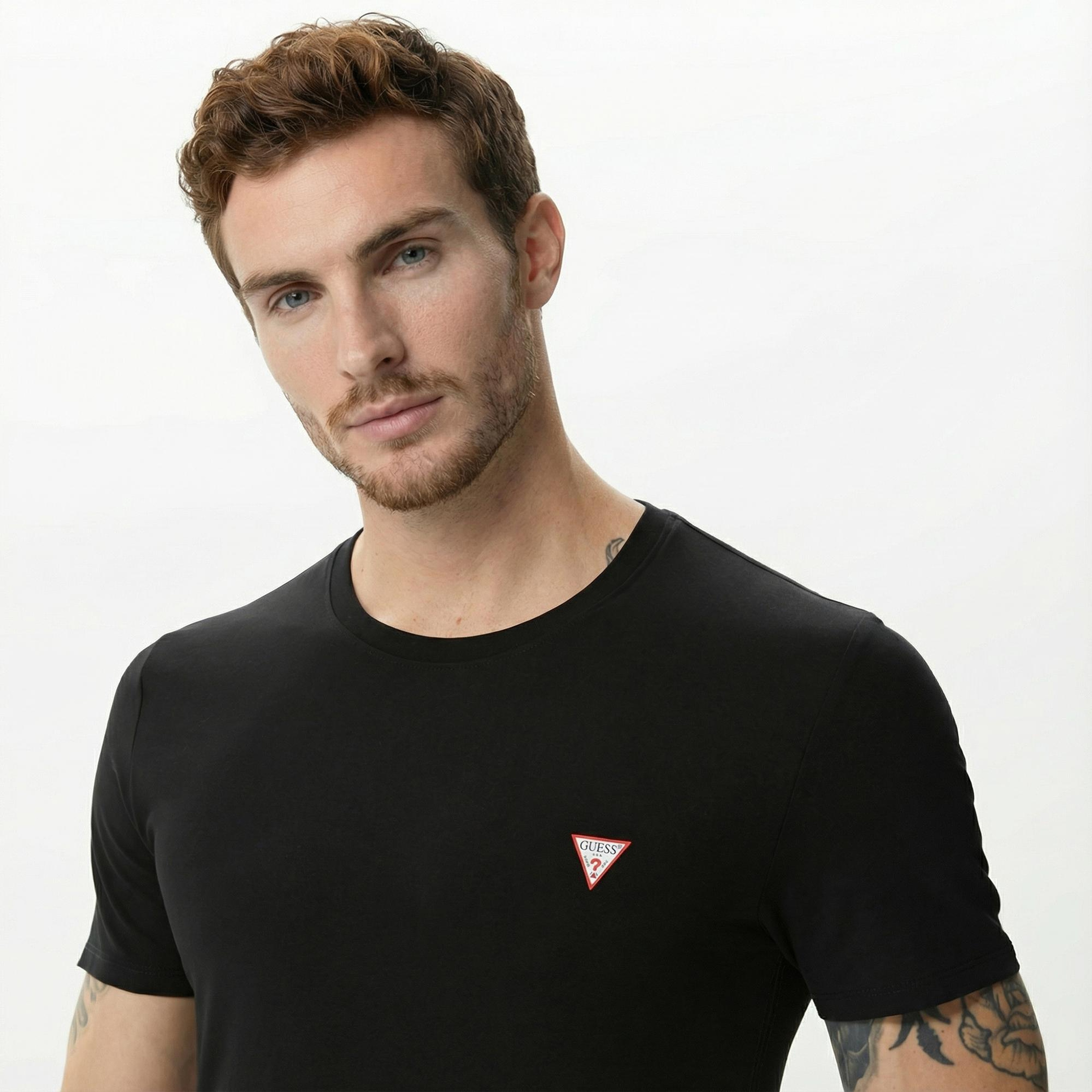 Guess Organic Stretch Jersey Erkek Siyah T-Shirt