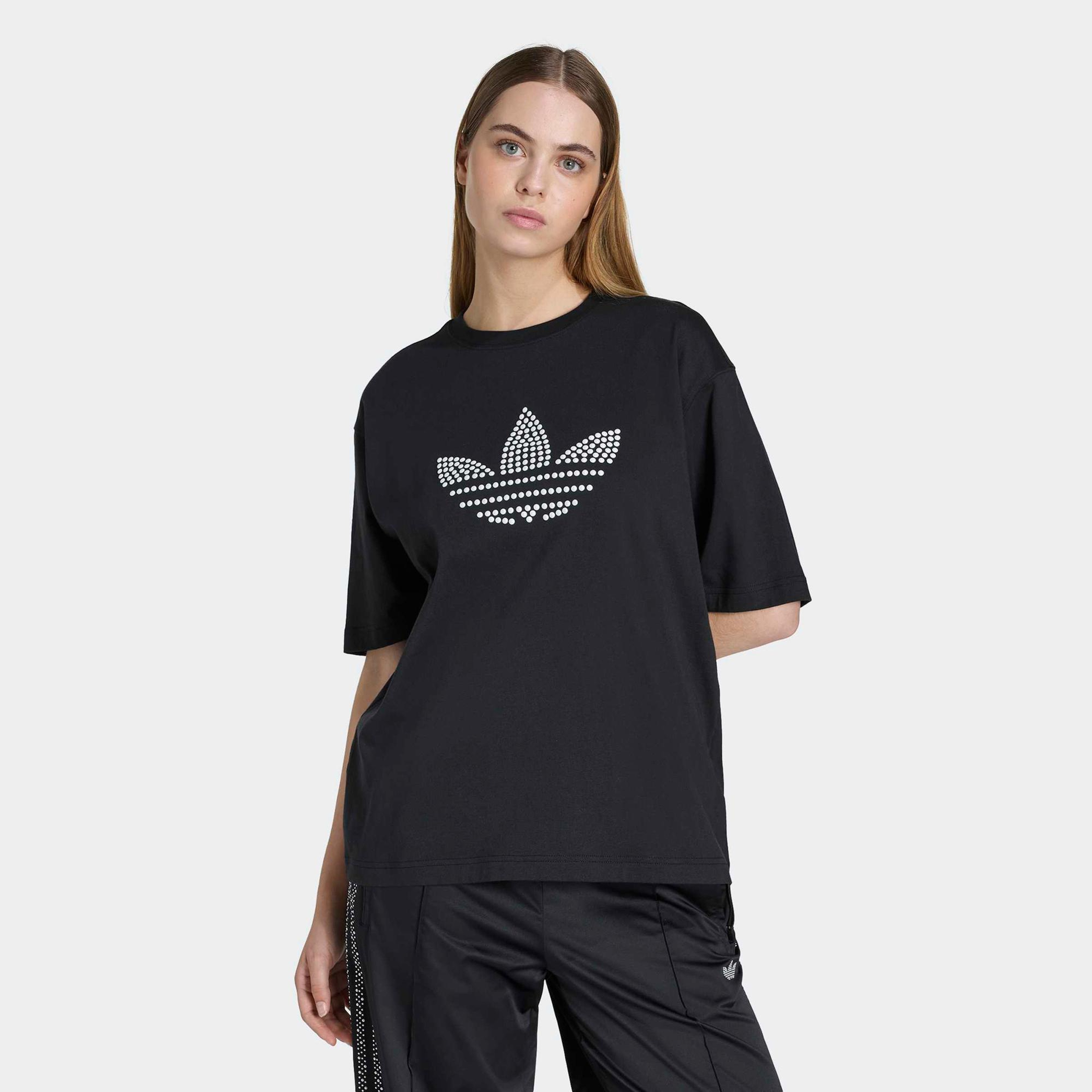 adidas Pearl Trefoil Kadın Siyah T-Shirt