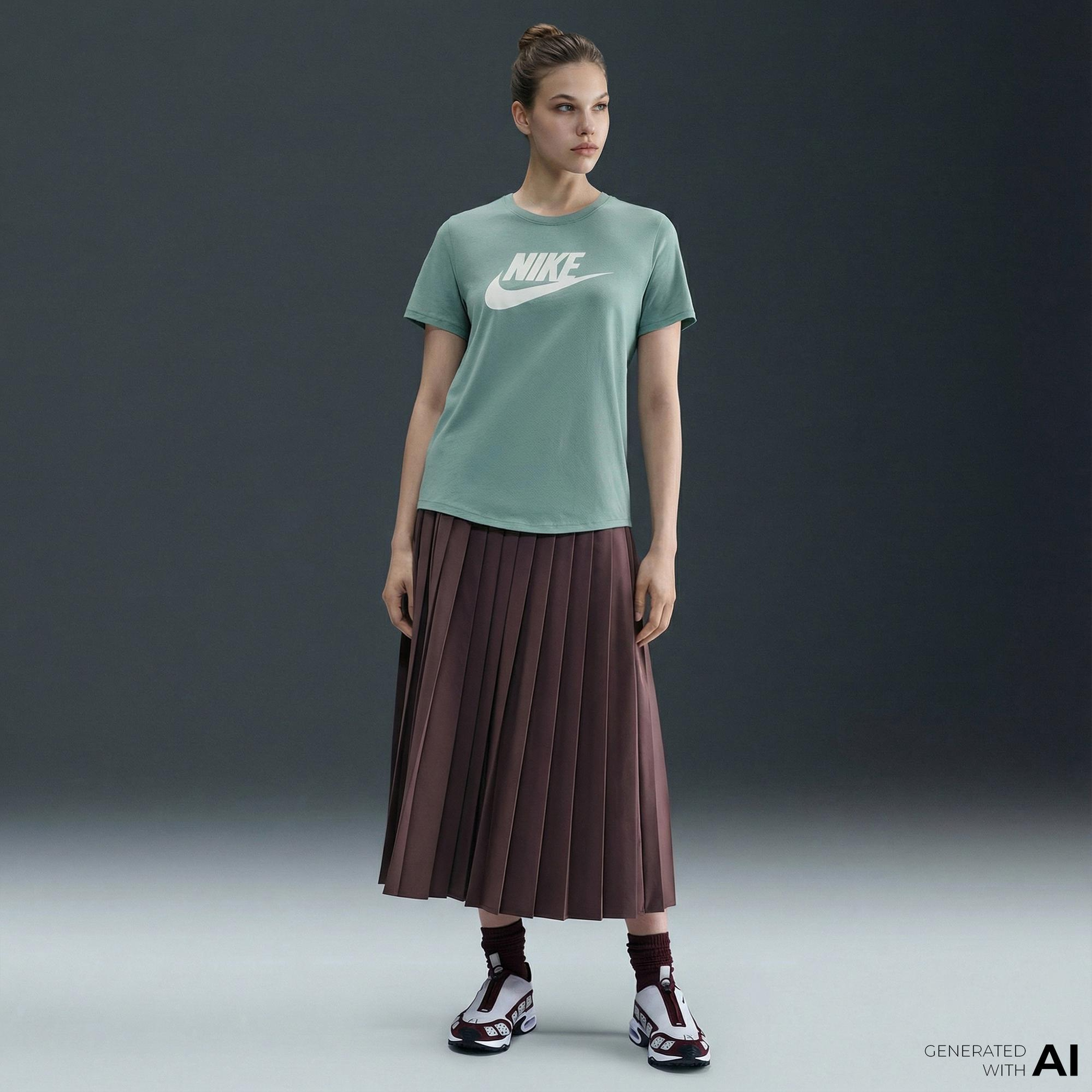 Nike Sportswear Club Essentials Kadın Yeşil T-Shirt