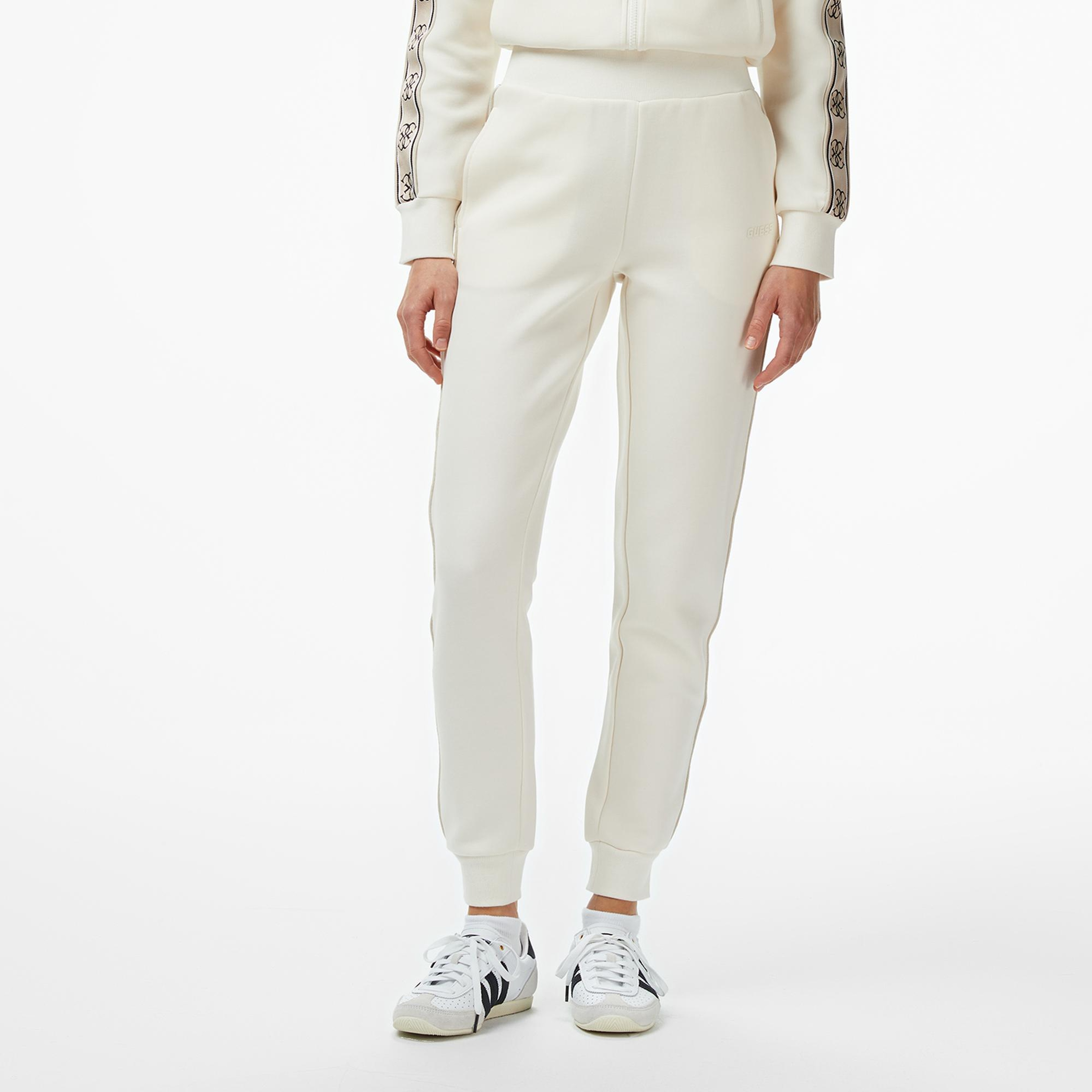 Guess Britney Jogger Punto Milano Kadın Beyaz Eşofman Altı