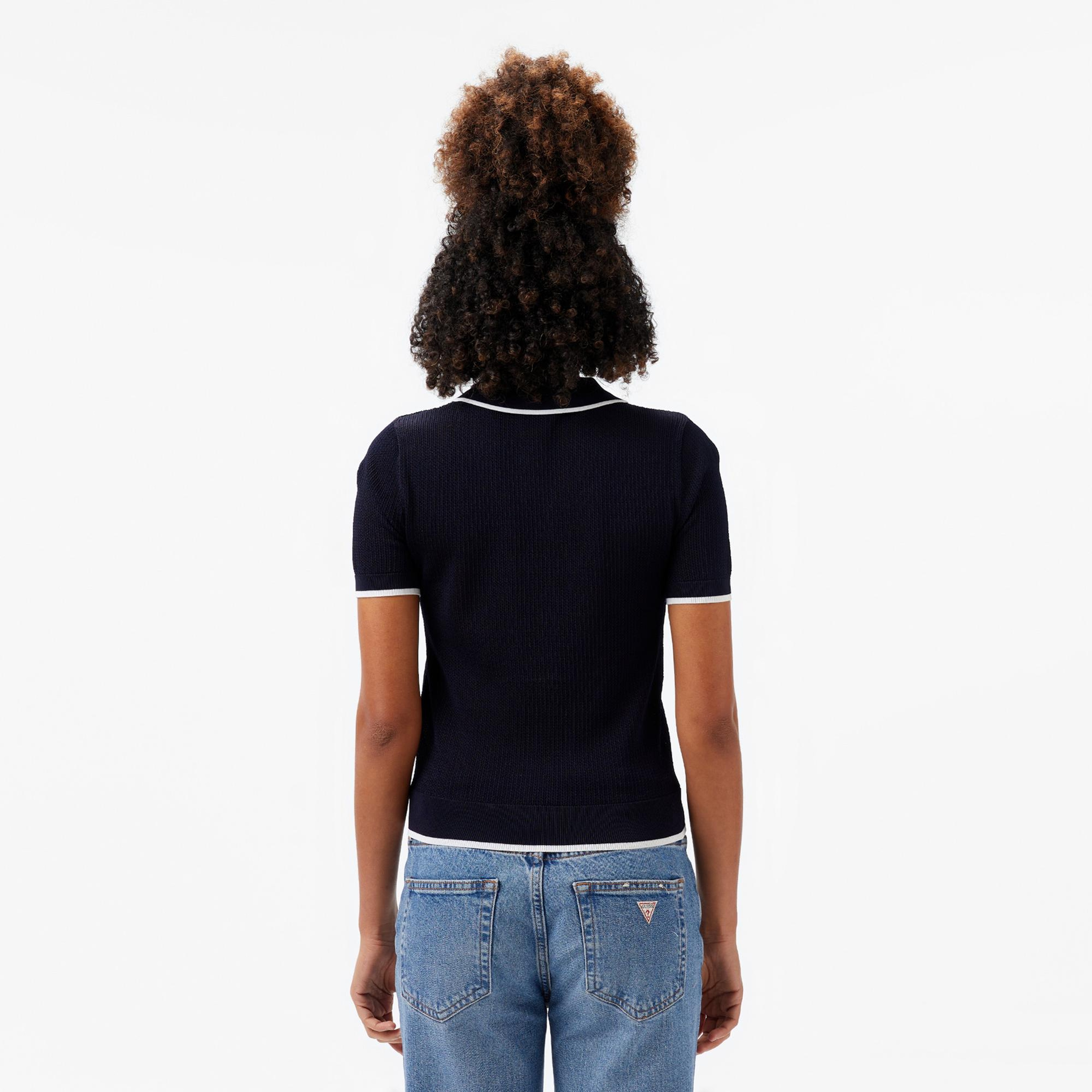 Guess Slim Fit Kadın Lacivert Polo T-Shirt