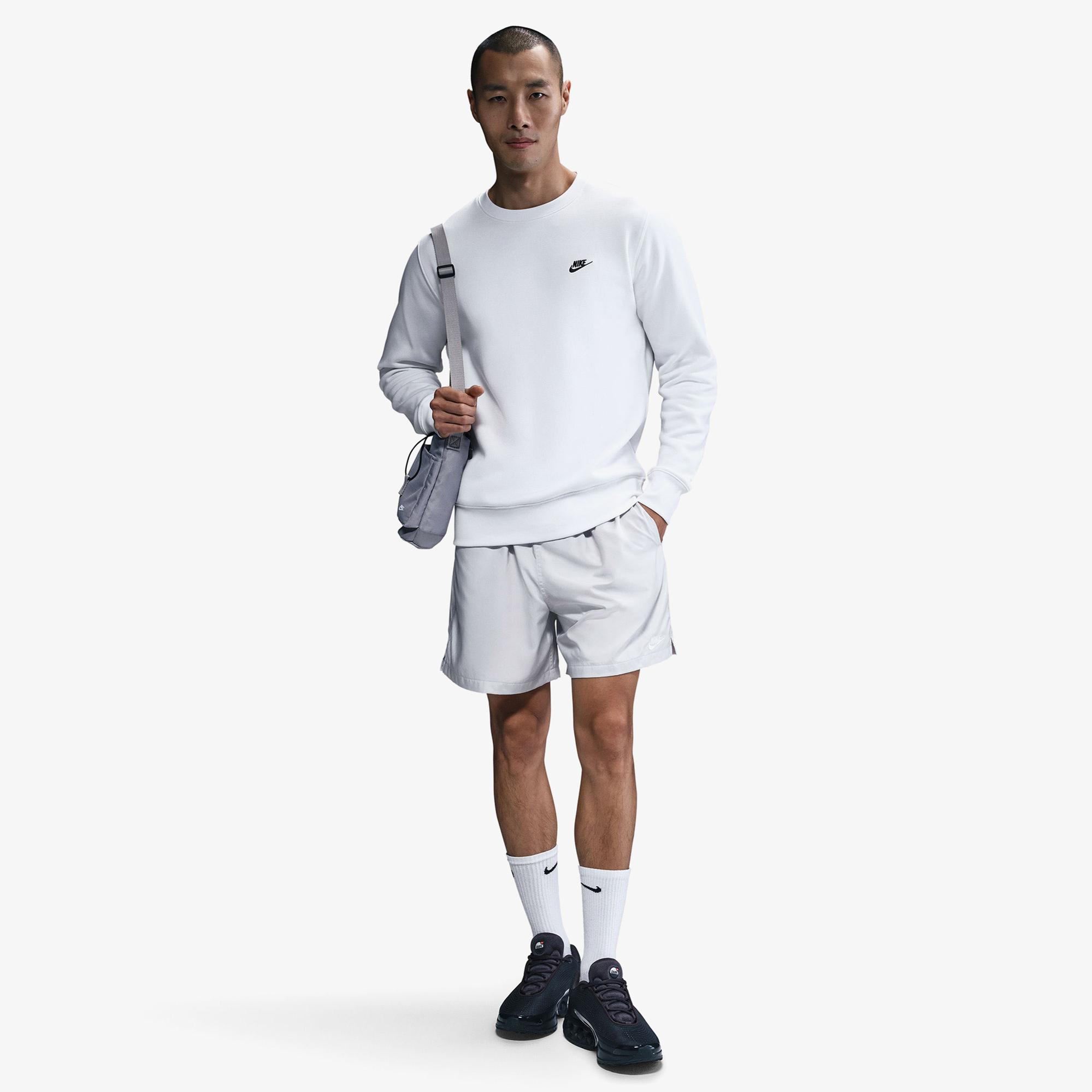 Nike Club Fleece Crew Erkek Beyaz Sweatshirt