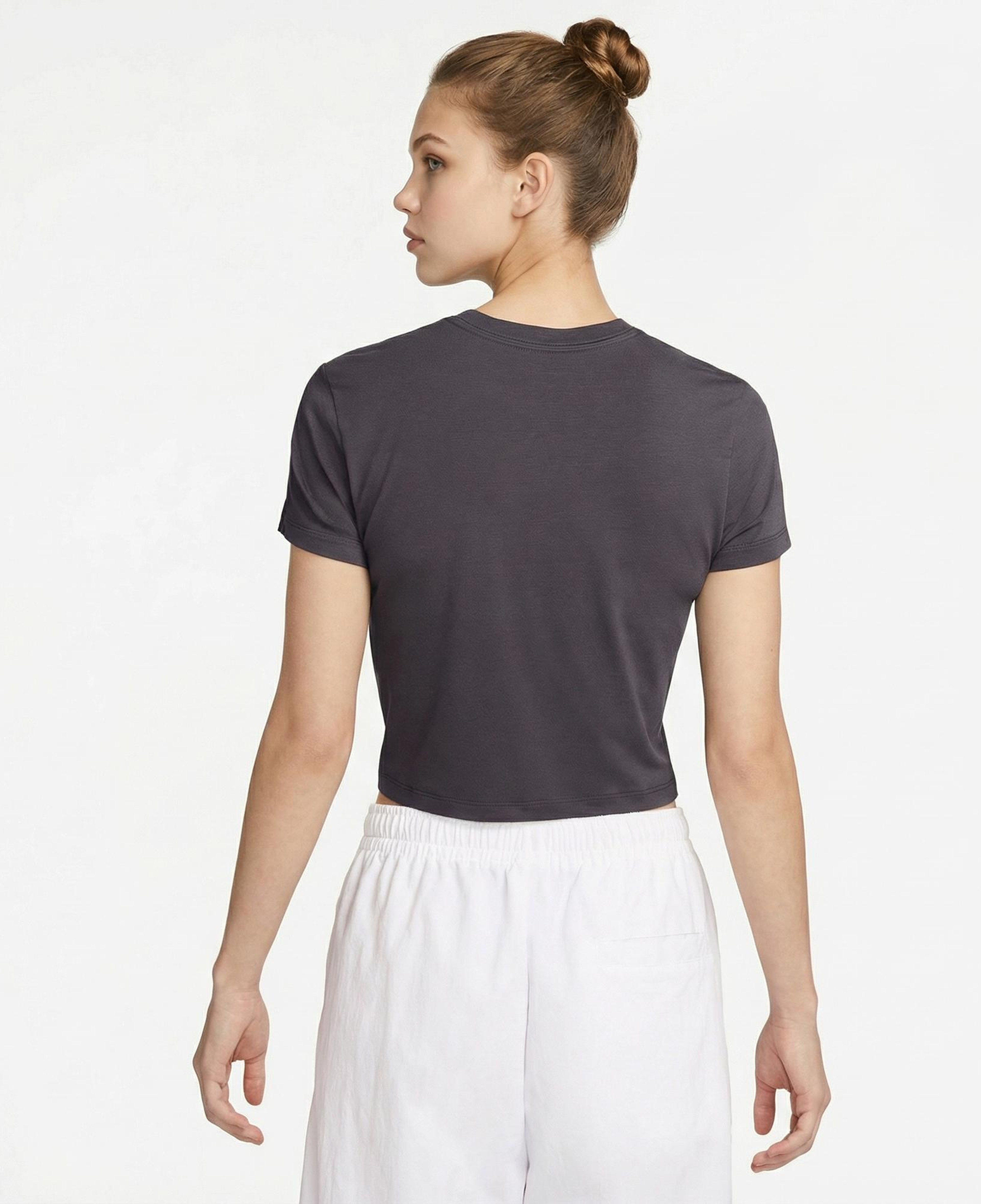 Nike Sportswear Chill Knit Kadın Gri Crop T-Shirt