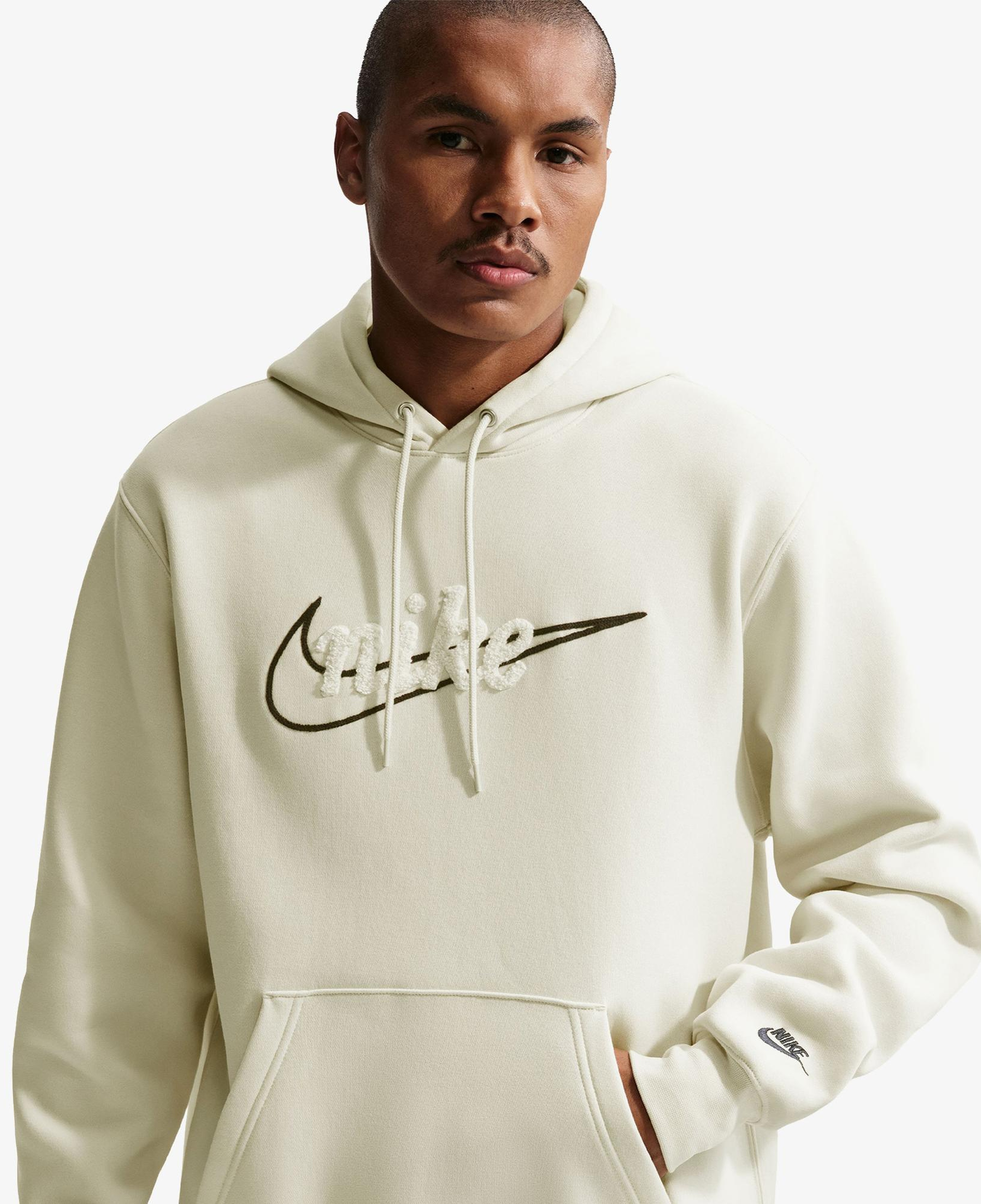 Nike Sportswear Club Erkek Krem Rengi Hoodie