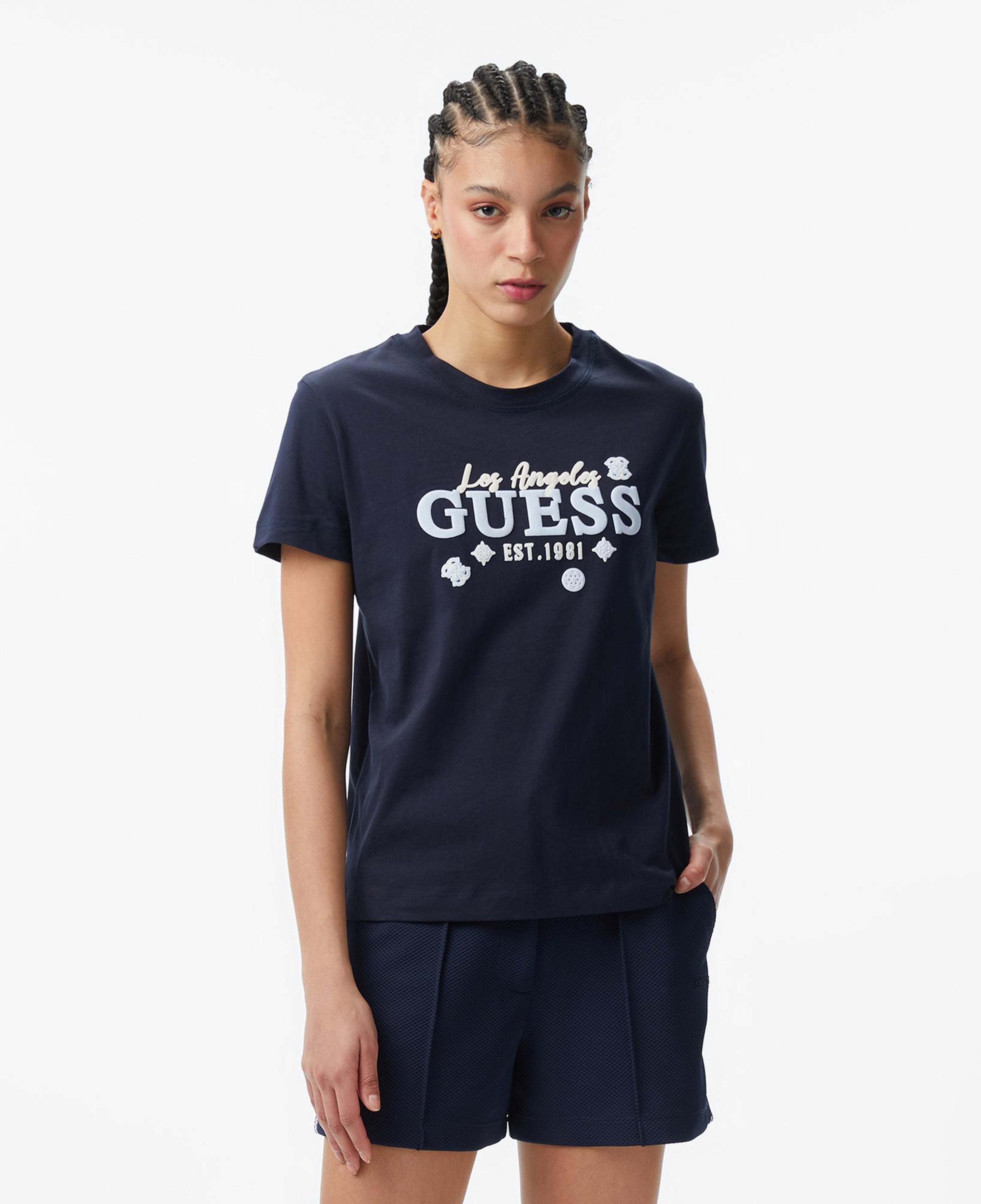 Guess Agnes Aktif Regular Fit Kadın Lacivert T-Shirt