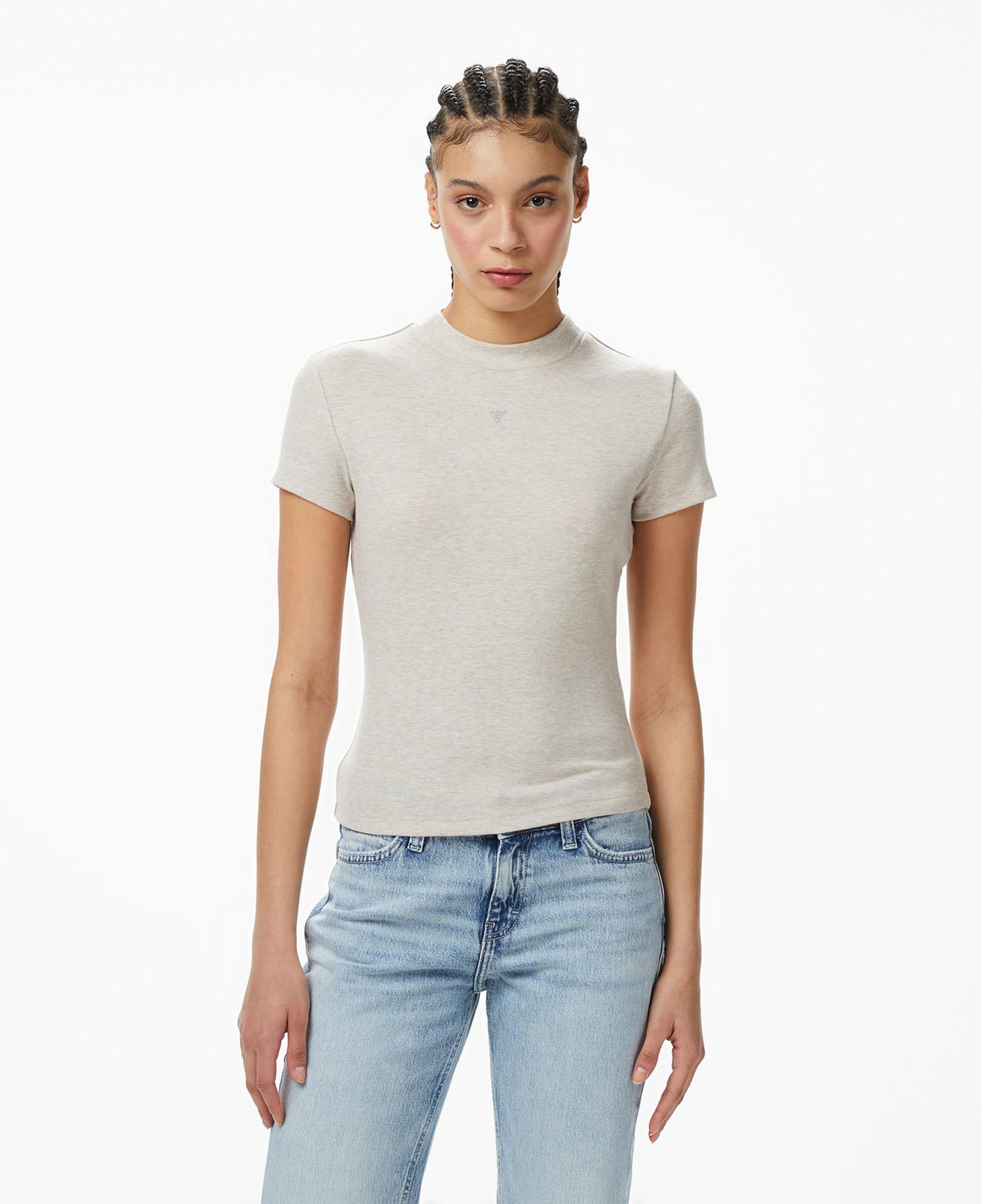 Guess Mock Yün Ipek Karışımlı Top Kadın Mavi T-Shirt