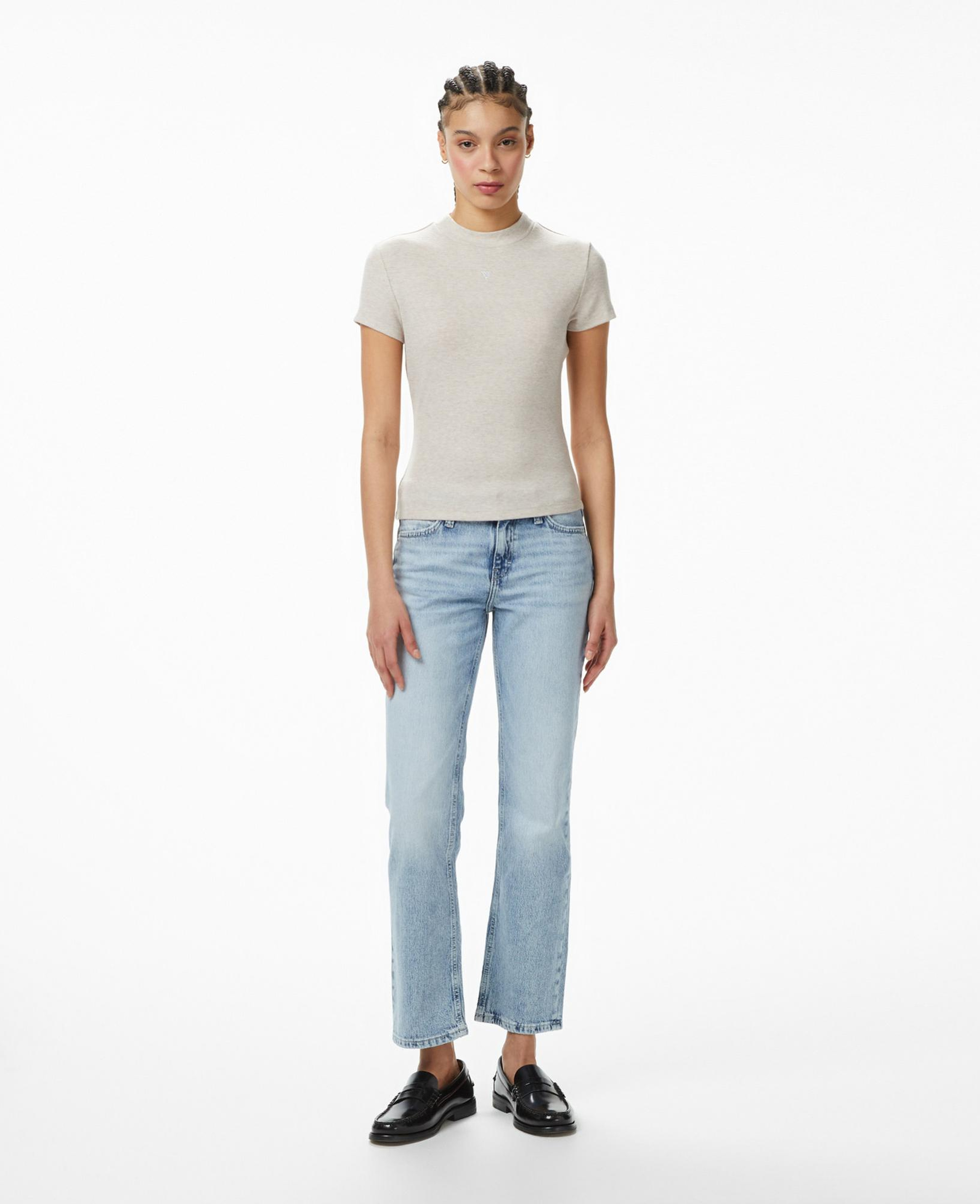 Guess Mock Yün Ipek Karışımlı Top Kadın Mavi T-Shirt