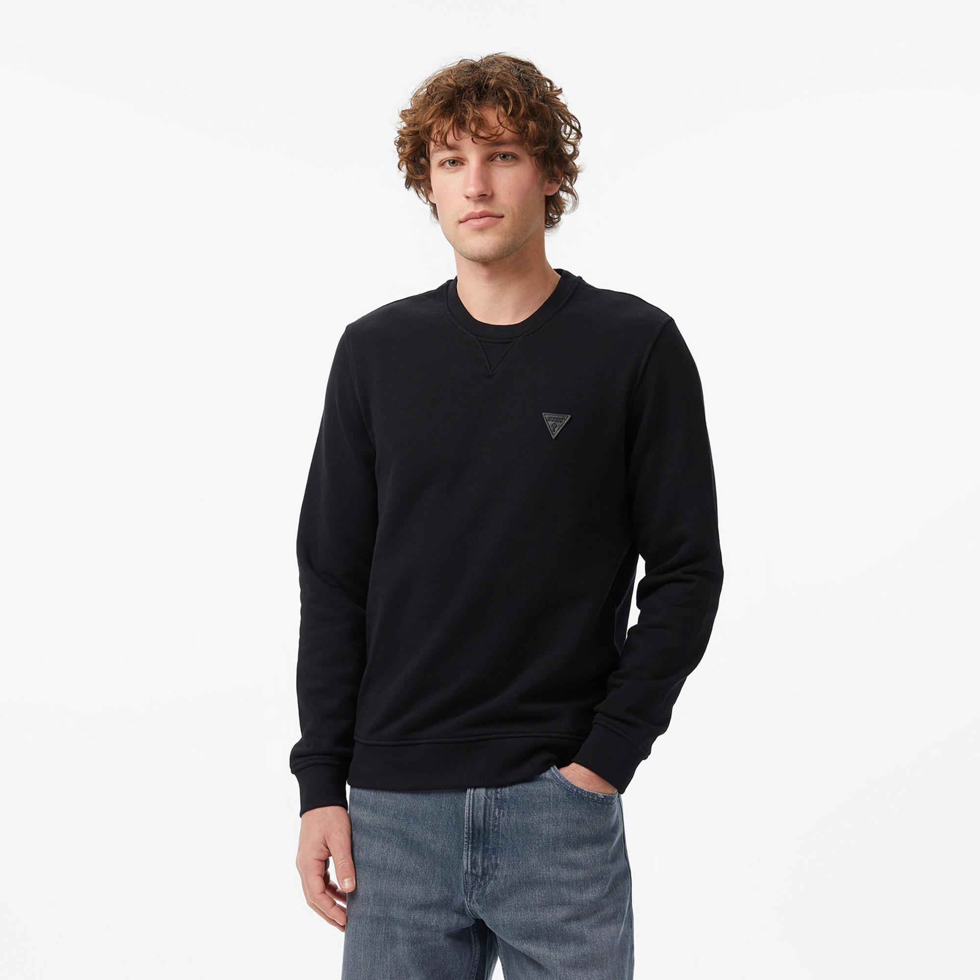 Guess Terry Erkek Siyah Sweatshirt