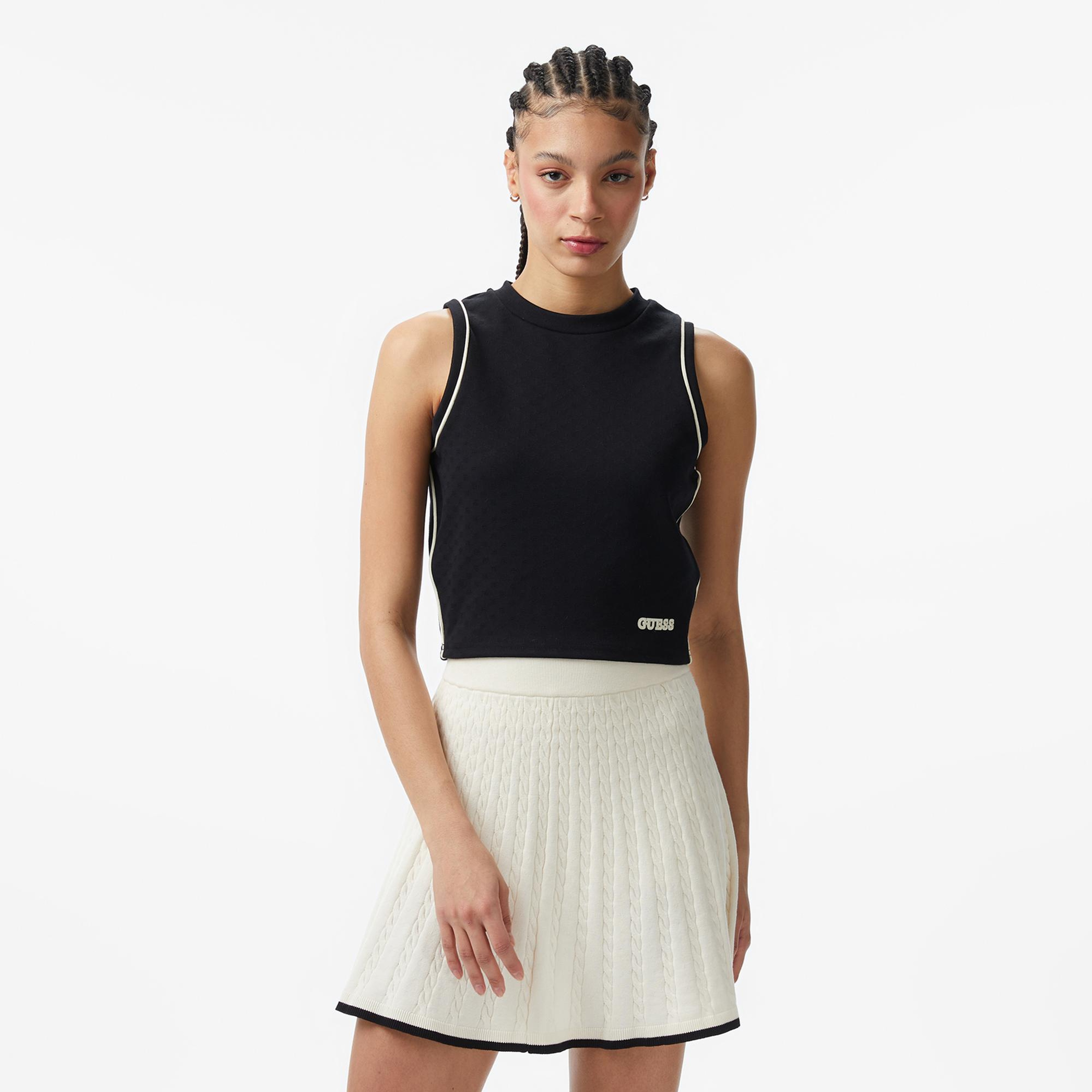 Guess Clara Aktif Kadın Siyah T-Shirt