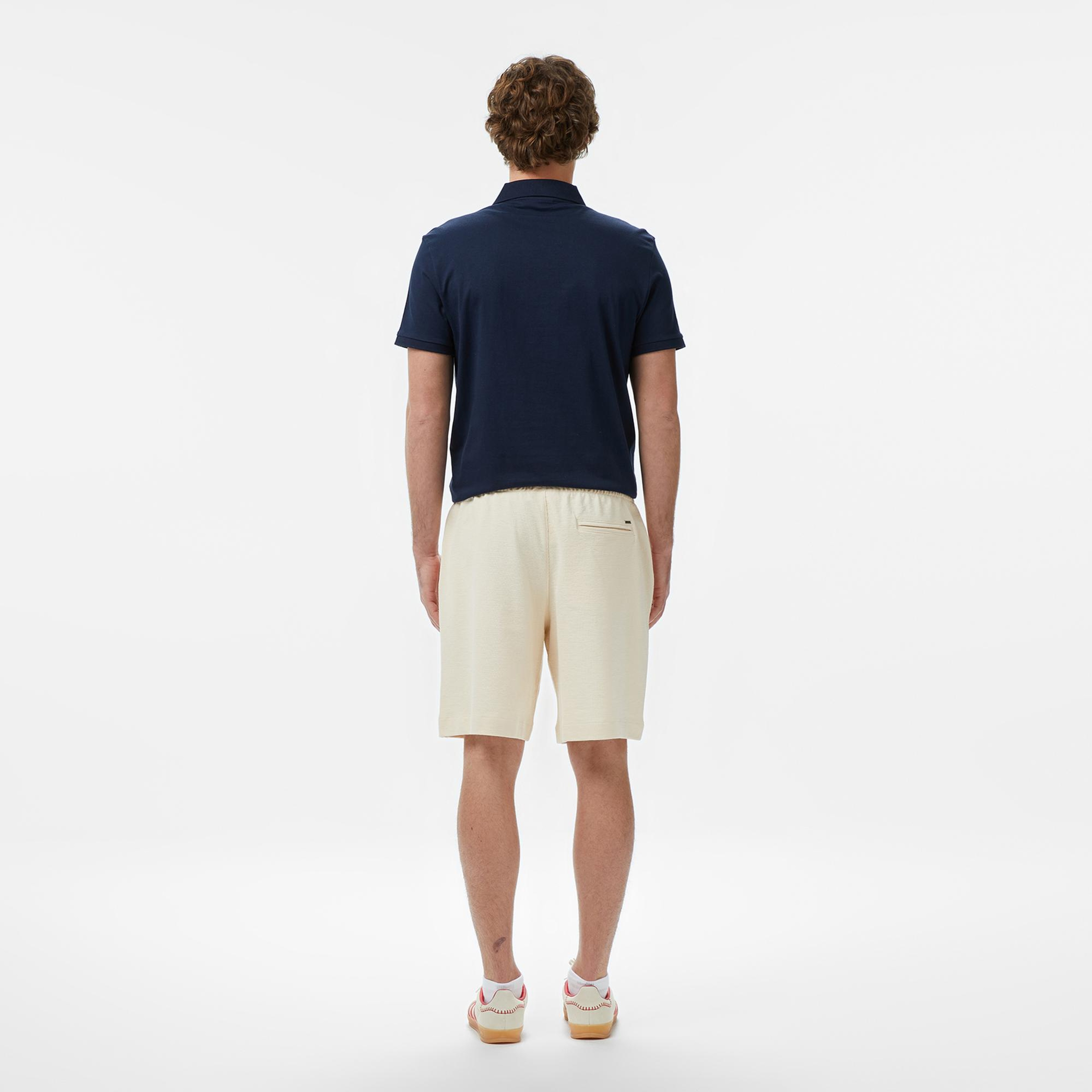 Guess Textured Regular Fit Erkek Beyaz Şort