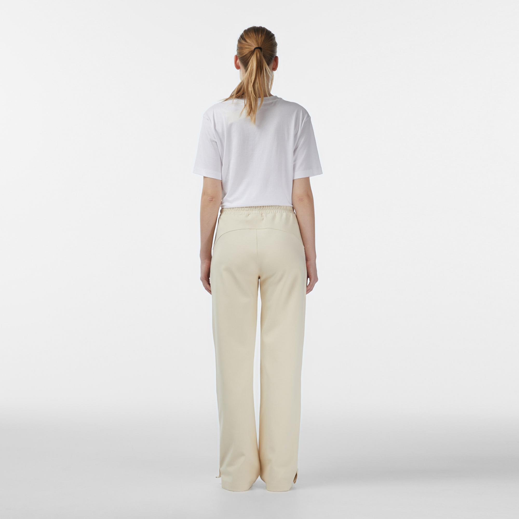 Lacoste Kadın Straight Fit Krem Eşofman Altı