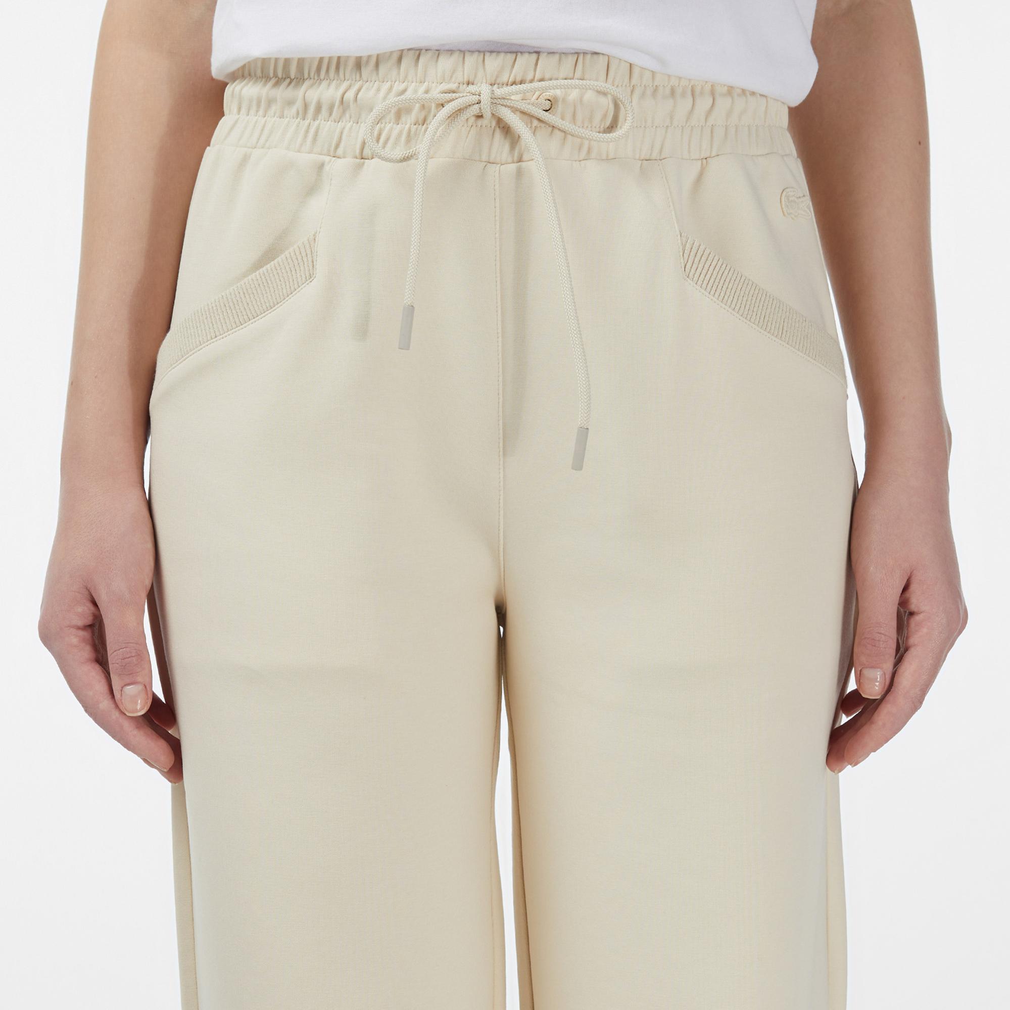 Lacoste Kadın Straight Fit Krem Eşofman Altı