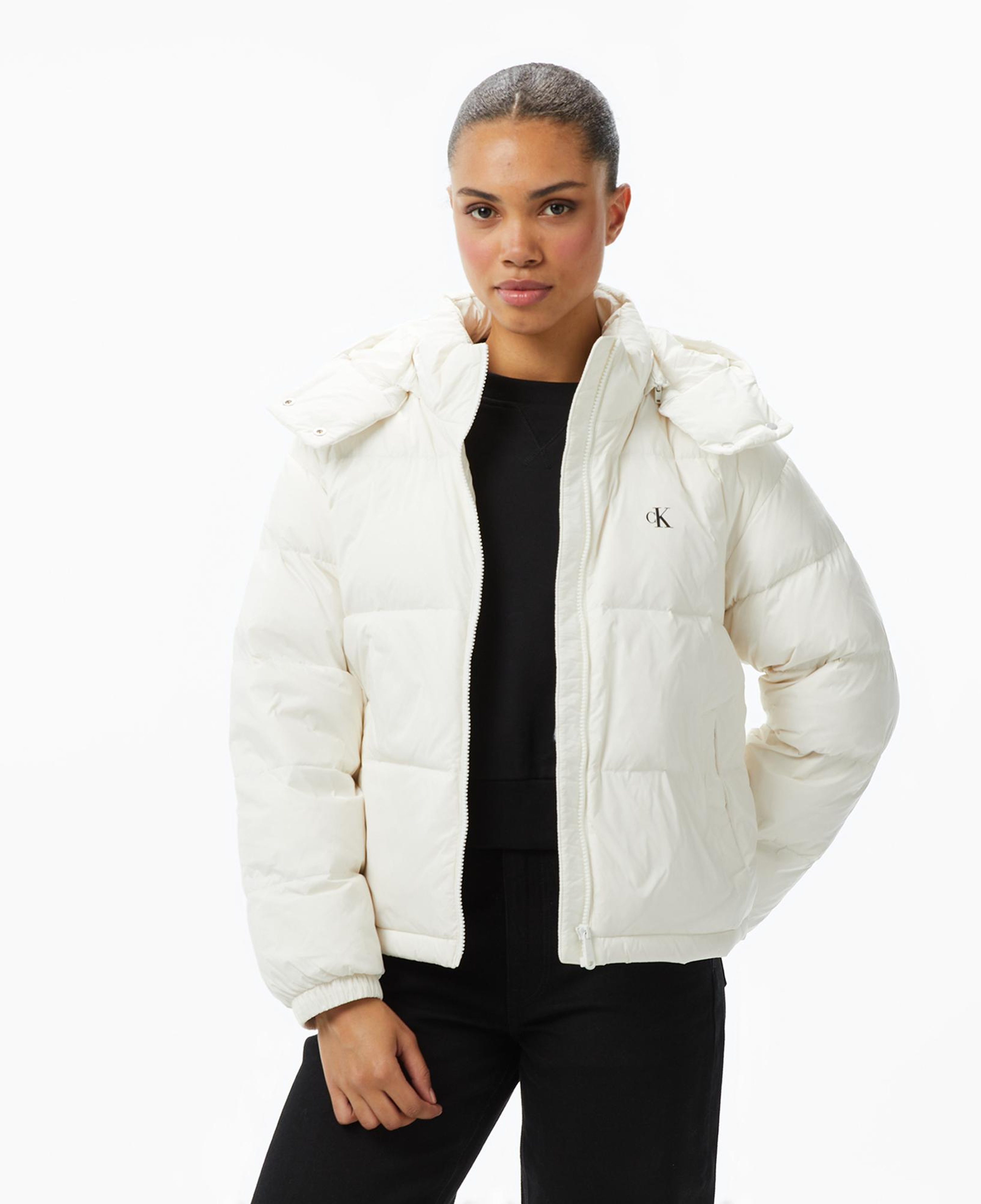 Calvin Klein Essential Midweight Puffer  Kadın Beyaz Mont