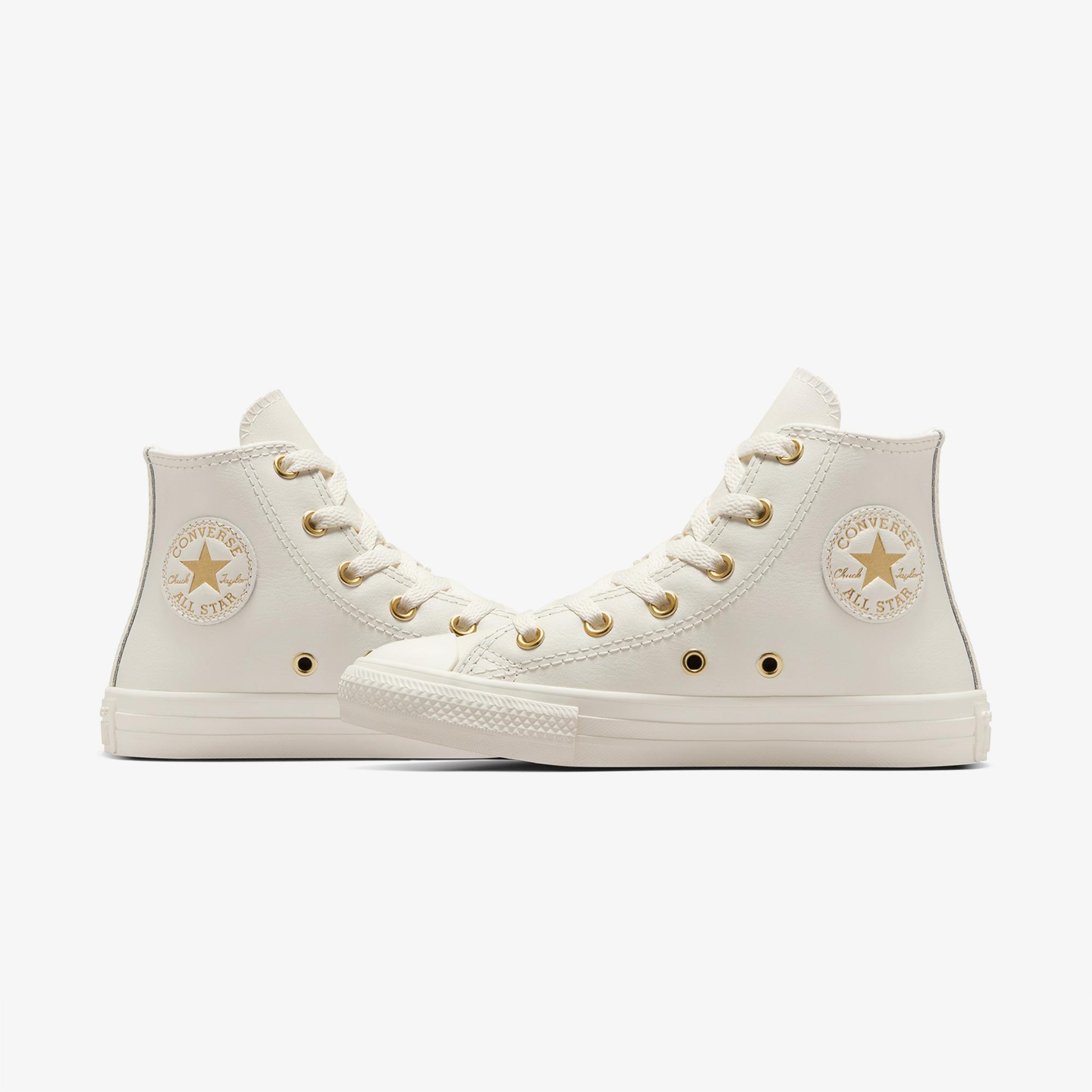 Converse Chuck Taylor All Star Taylored Lux Çocuk Krem 77 Deri Sneaker