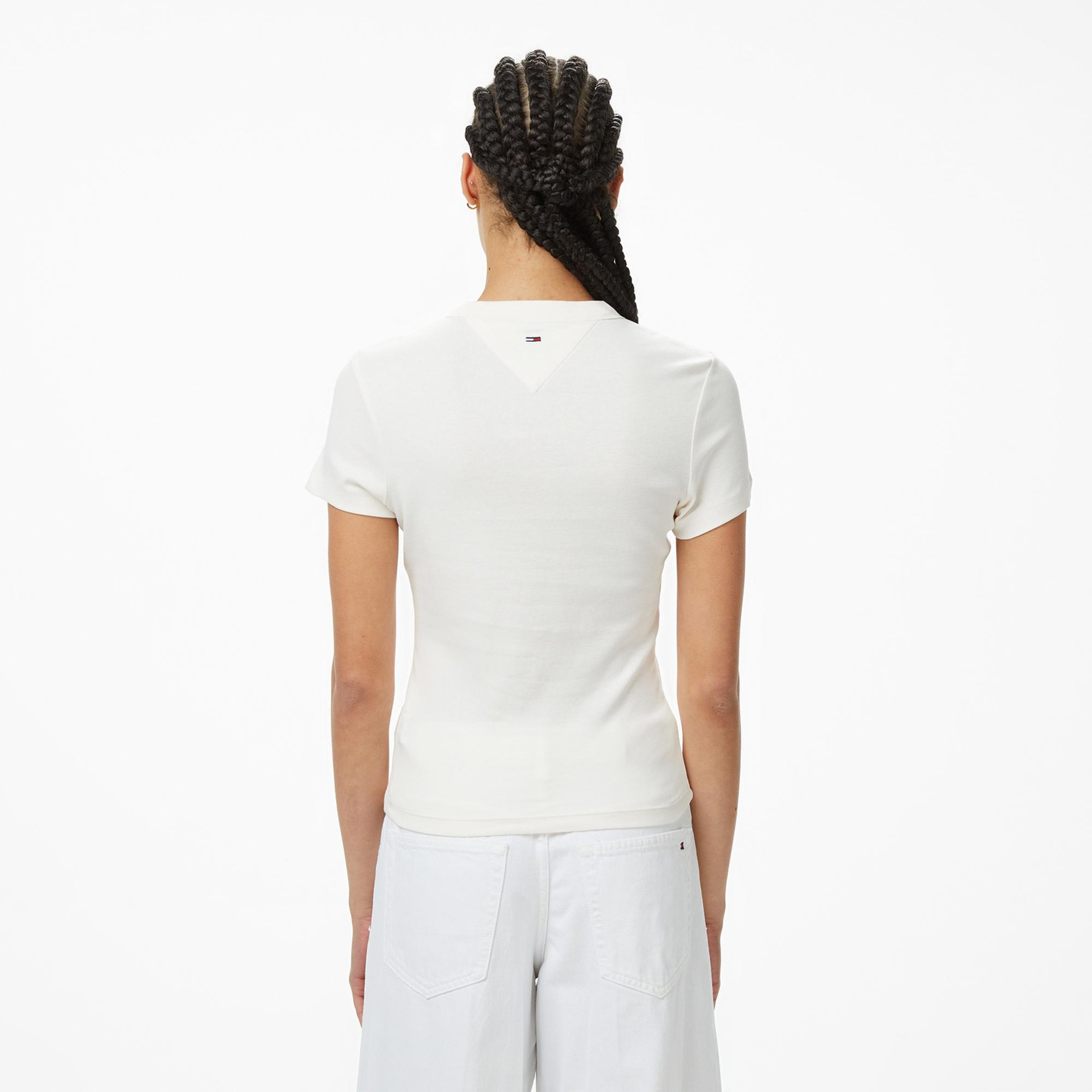Tommy Hilfiger Varsity Kadın Beyaz T-Shirt