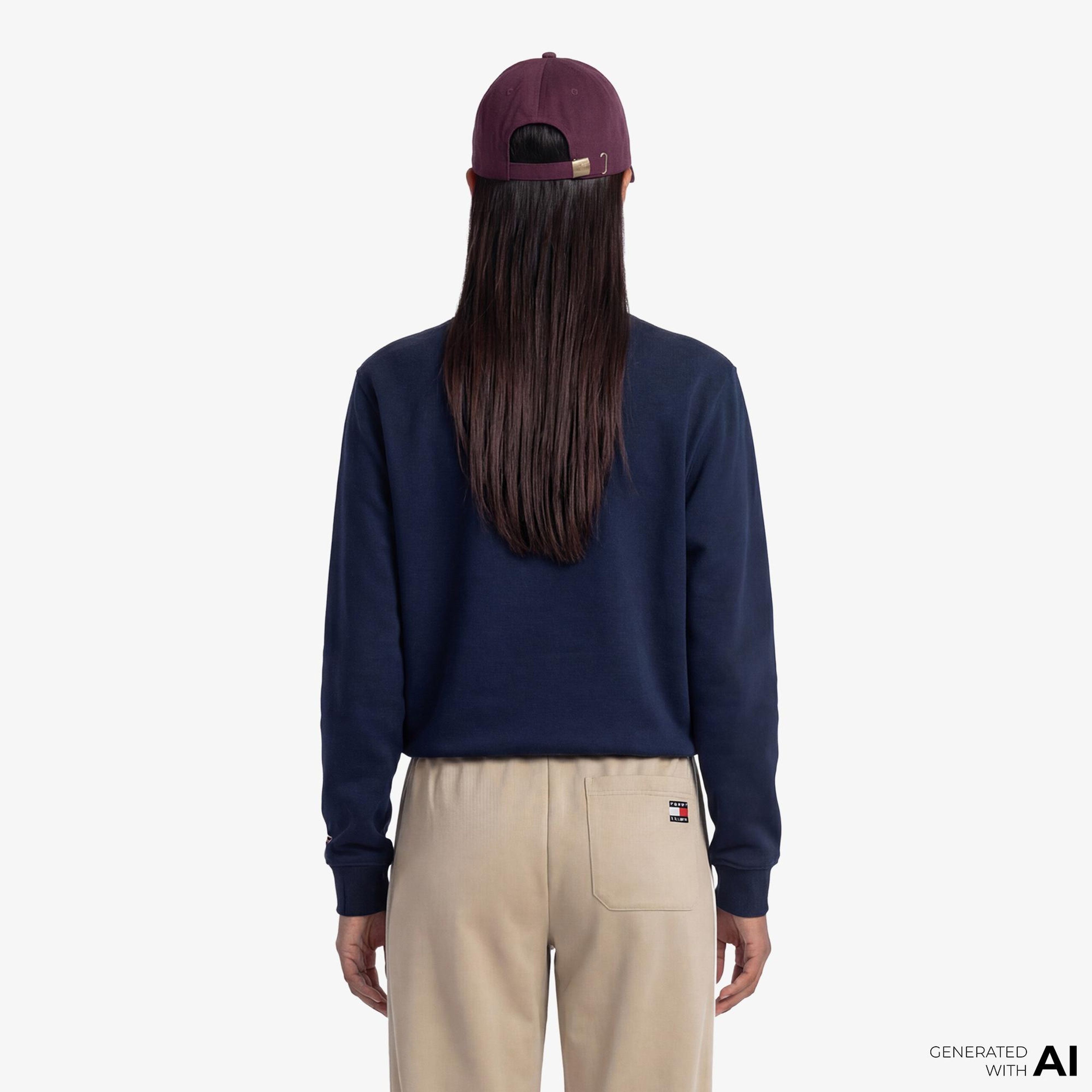 Tommy Hilfiger Essential Logo Kadın Lacivert Sweatshirt