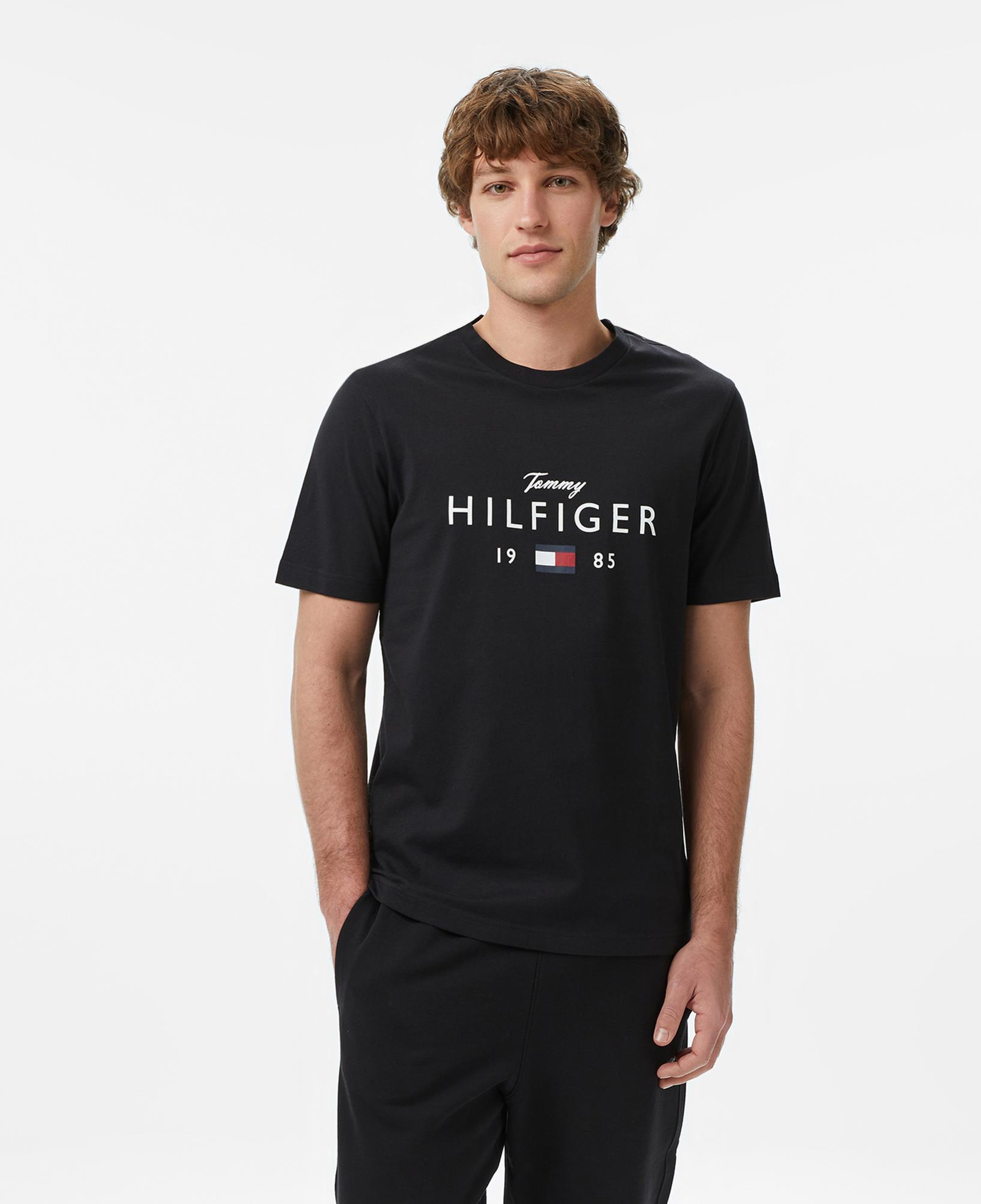 Tommy Hilfiger Brand Love Graphic Erkek Siyah T-Shirt