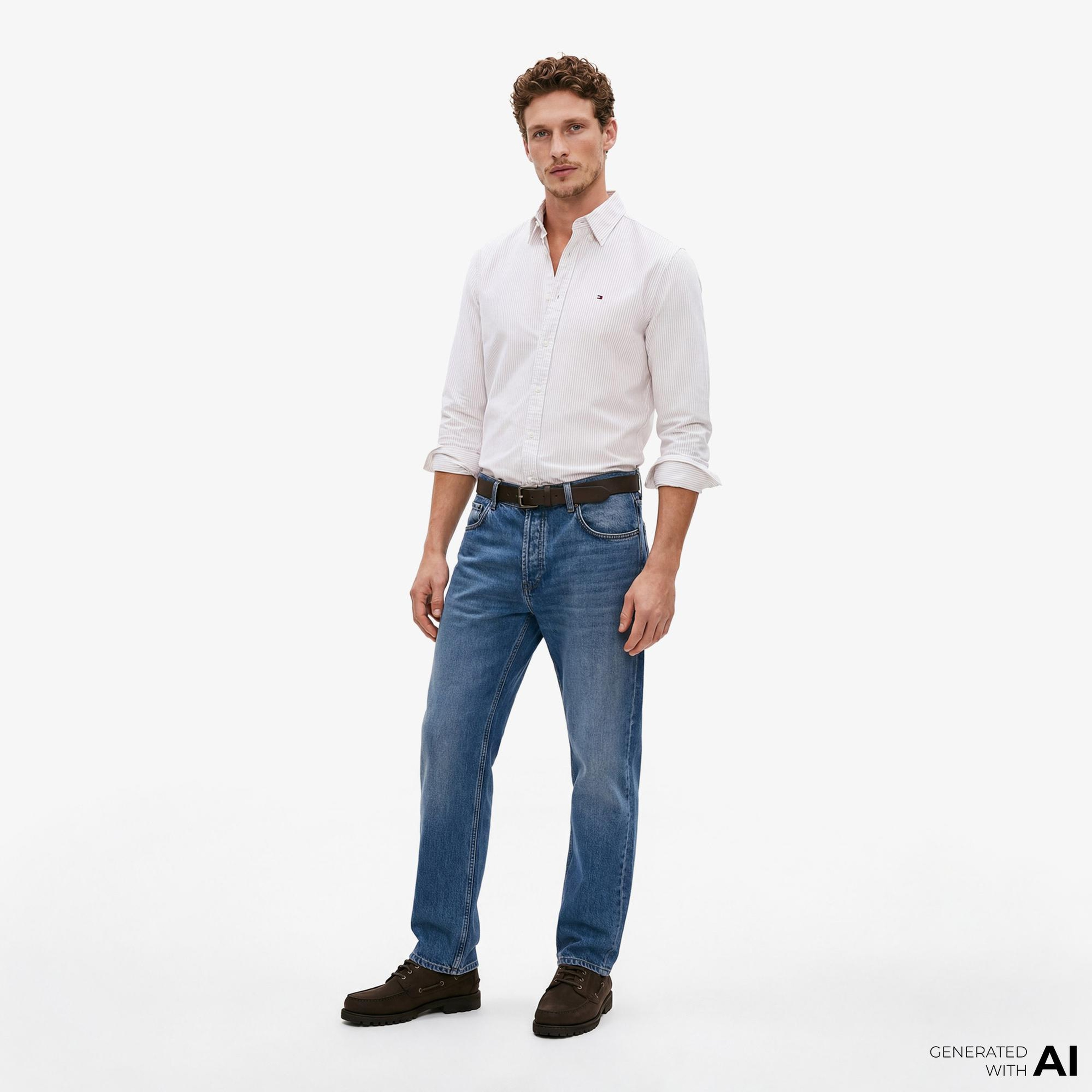 Tommy Hilfiger Core Essentials Erkek Kahverengi Gömlek