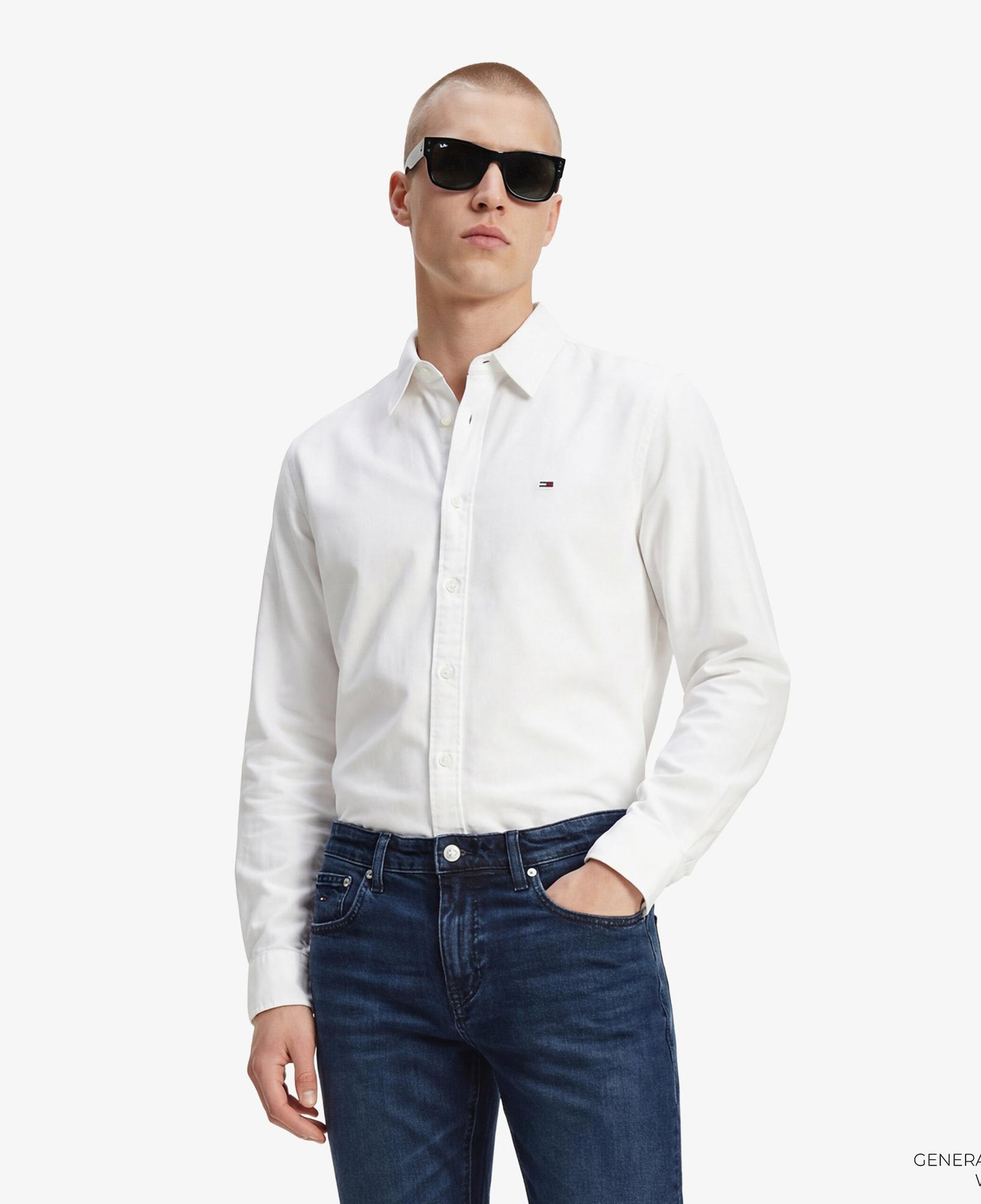 Tommy Hilfiger Denim Essentials Kadın Beyaz Gömlek