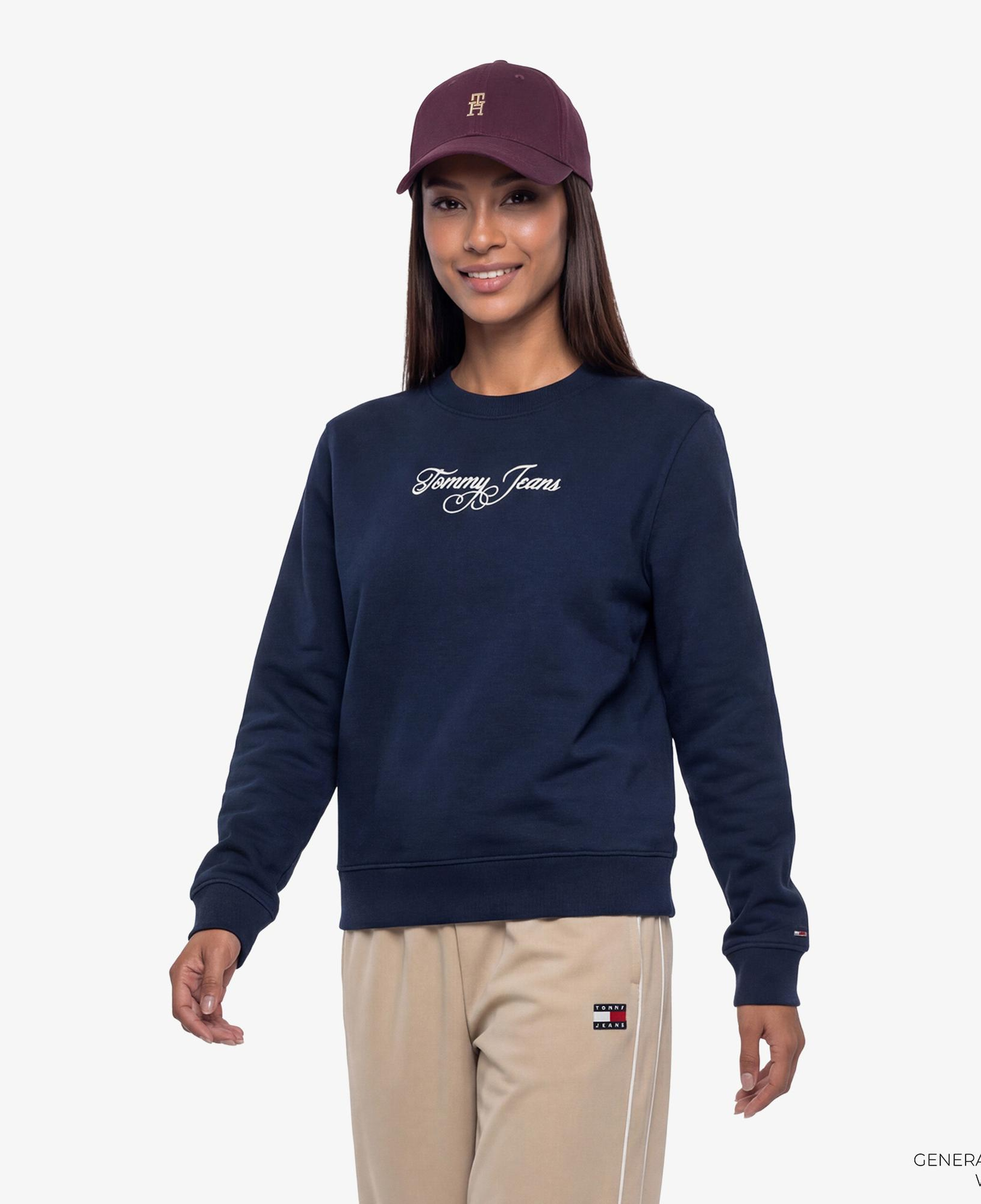 Tommy Hilfiger Essential Logo Kadın Lacivert Sweatshirt