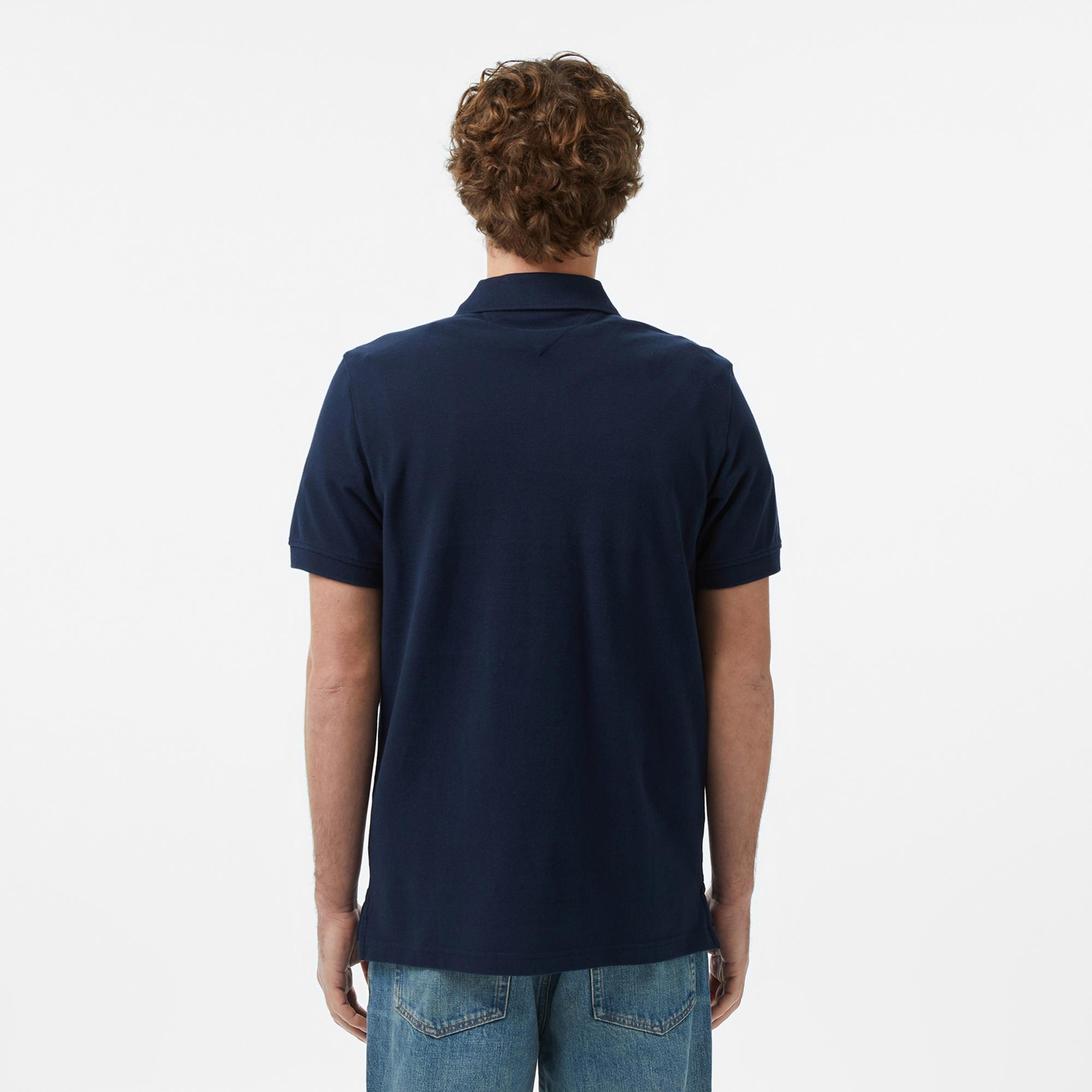 Tommy Hilfiger Classic Flag Erkek Lacivert Polo Yaka T-Shirt