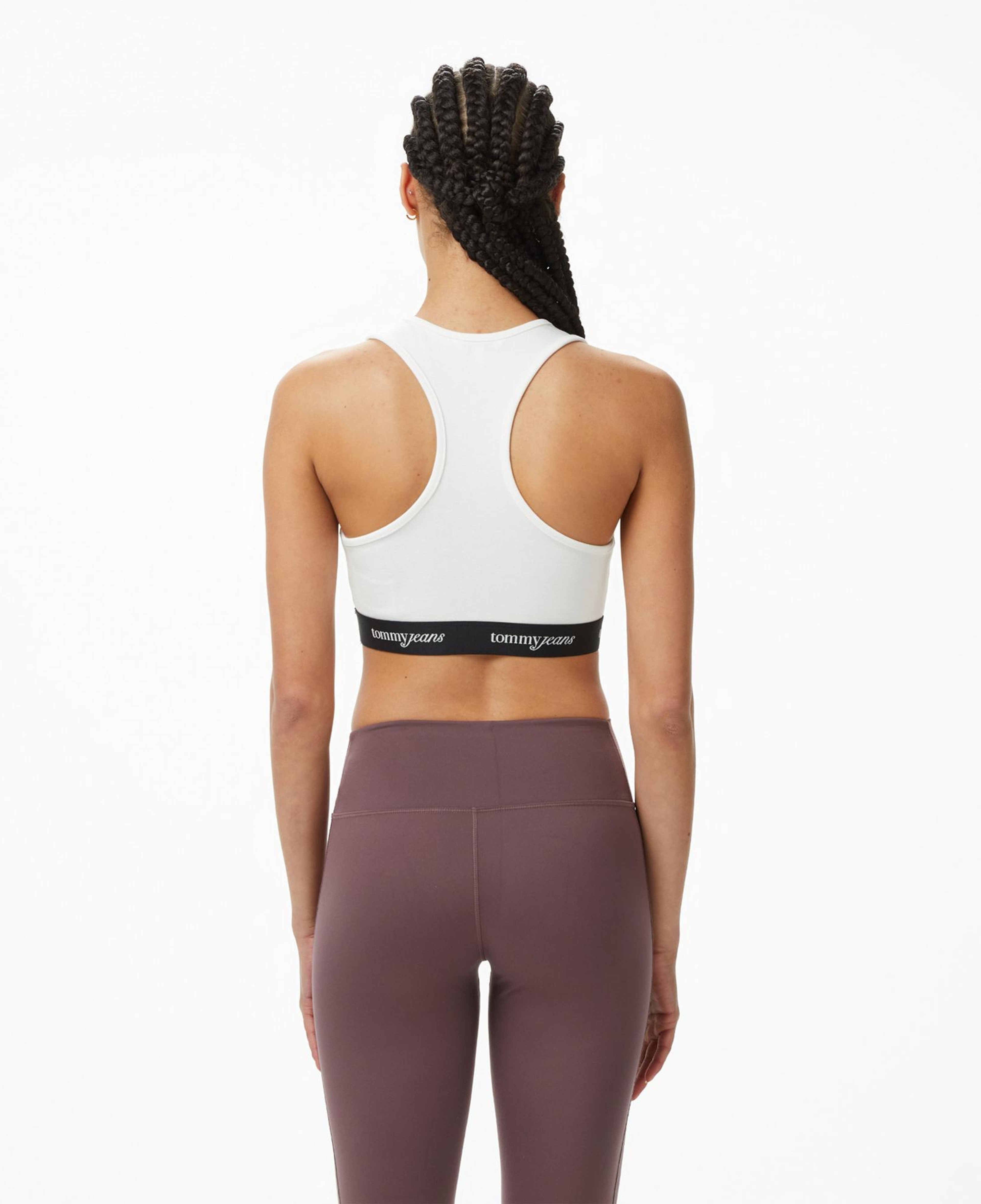 Tommy Hilfiger Logo Tape Kadın Beyaz T-Shirt