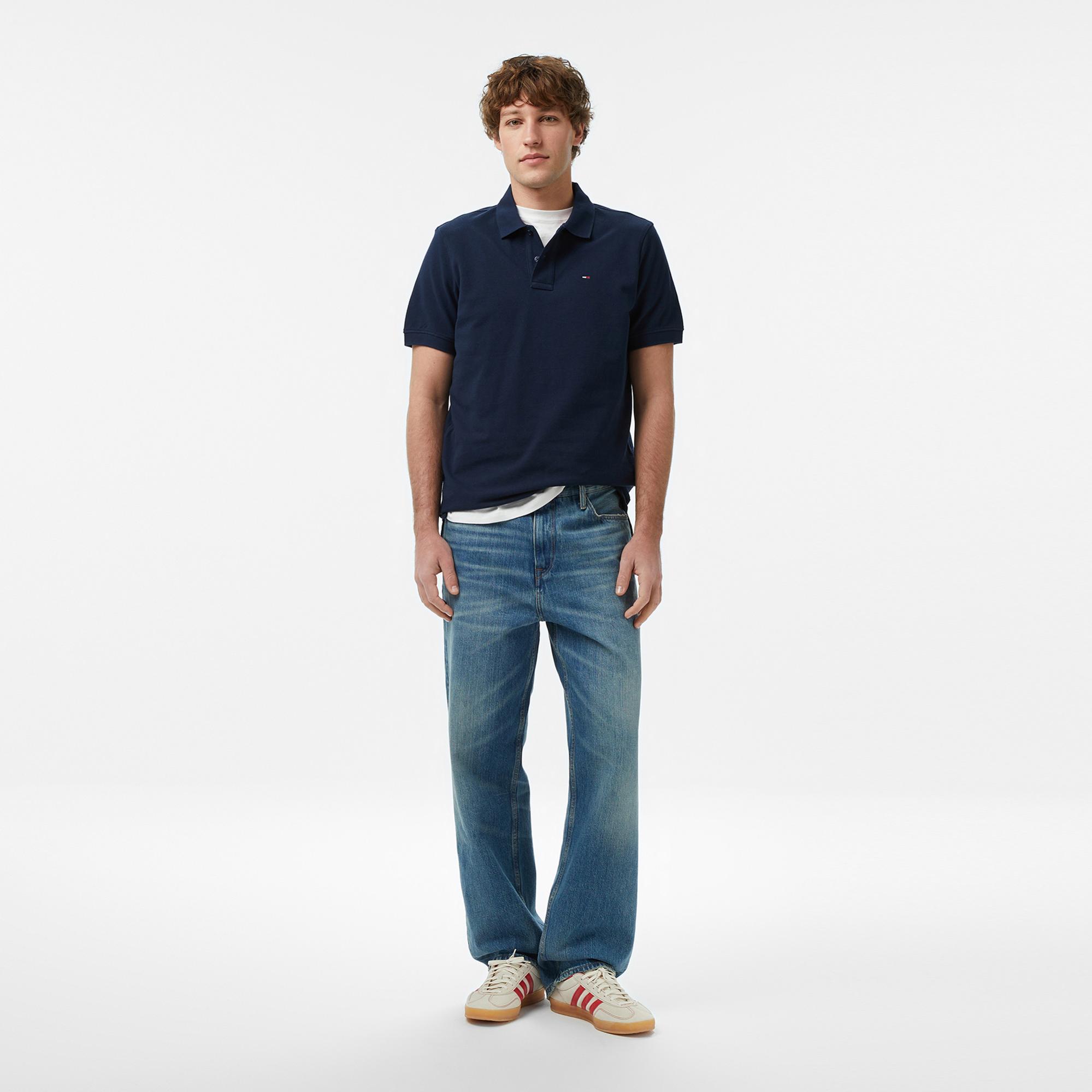 Tommy Hilfiger Classic Flag Erkek Lacivert Polo Yaka T-Shirt