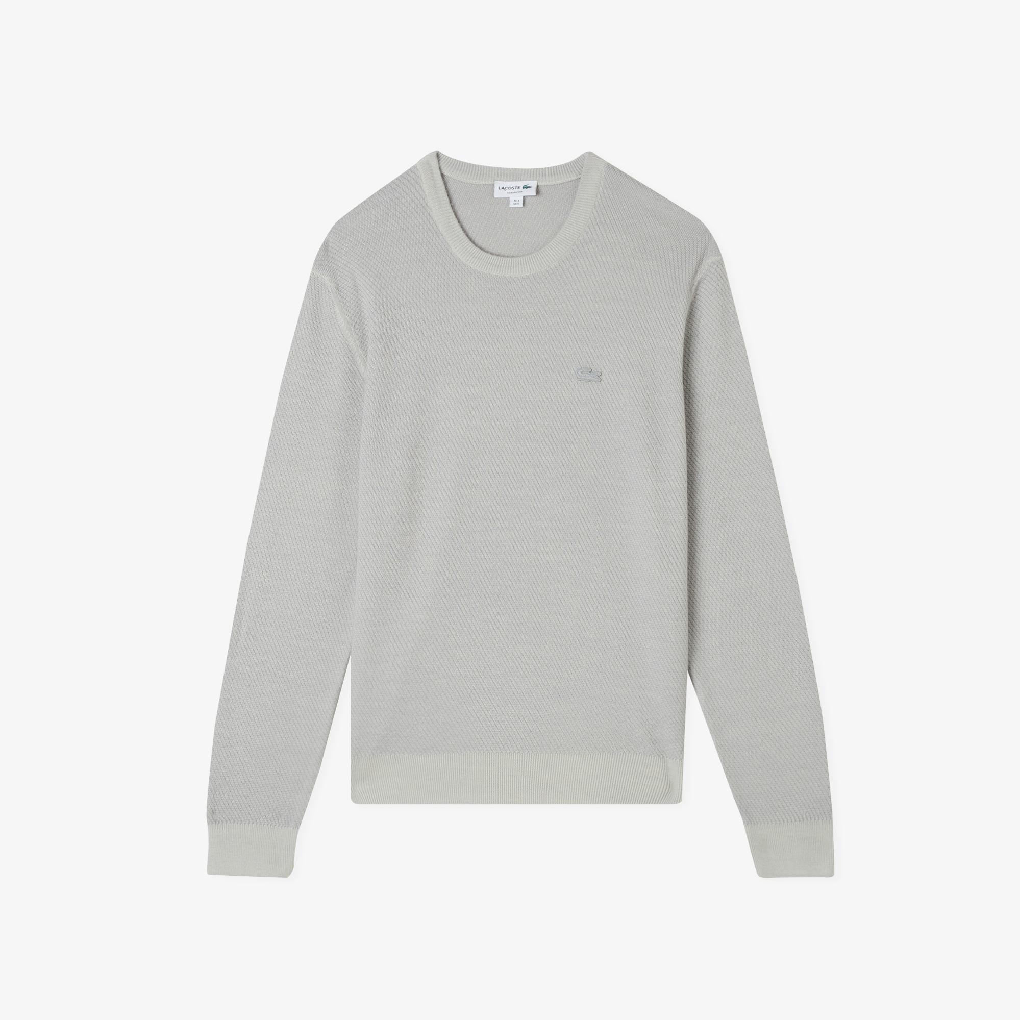 Lacoste Erkek Classic Fit Bisiklet Yaka Yün Gri Kazak