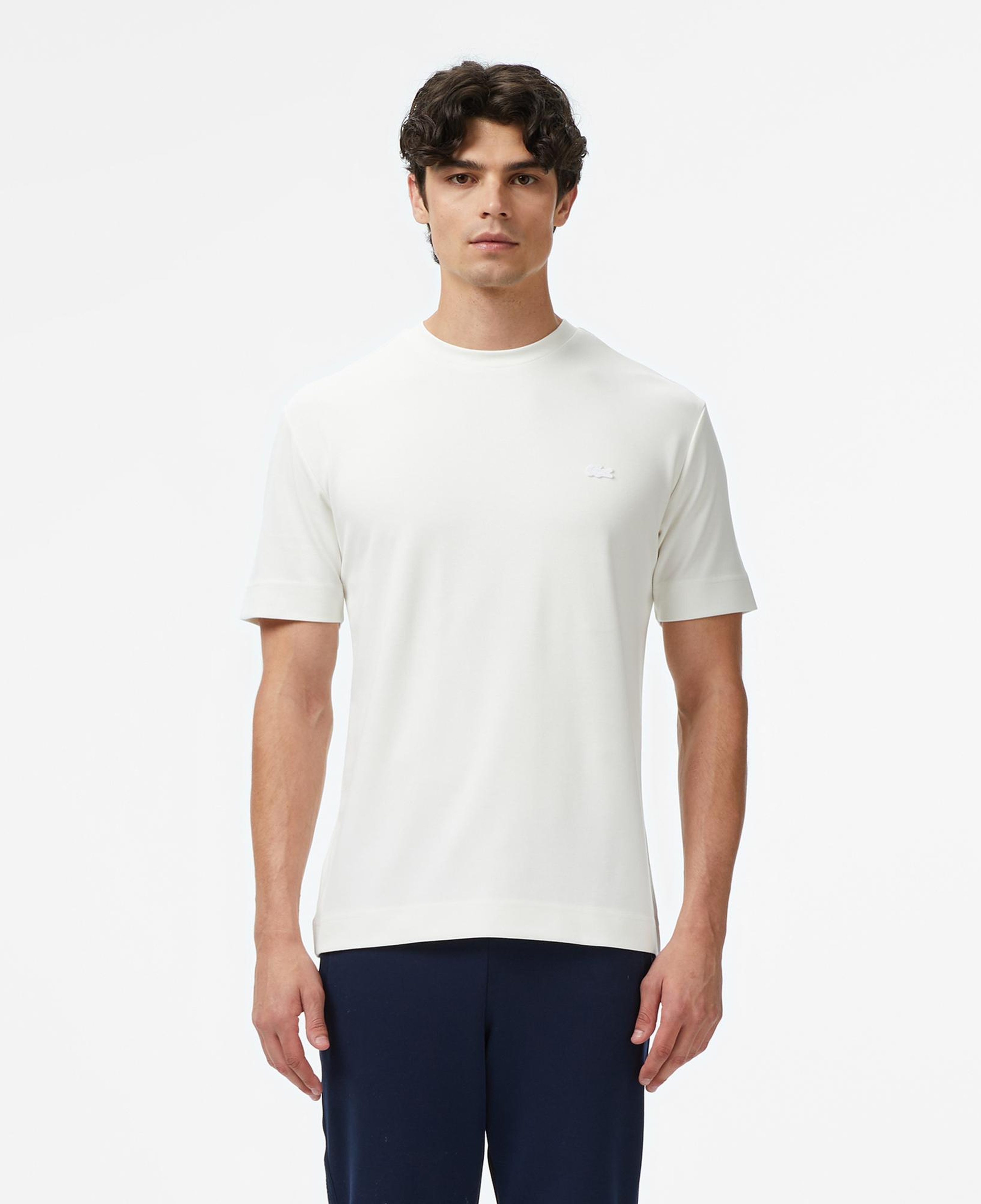 Lacoste Erkek Oversize Fit Bisiklet Yaka Beyaz T-Shirt