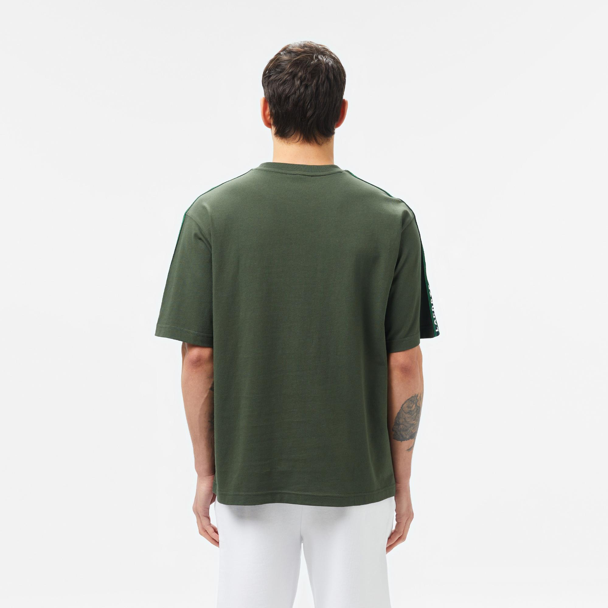 Lacoste Erkek Relaxed Fit Bisiklet Yaka Baskılı Koyu Yeşil T-Shirt