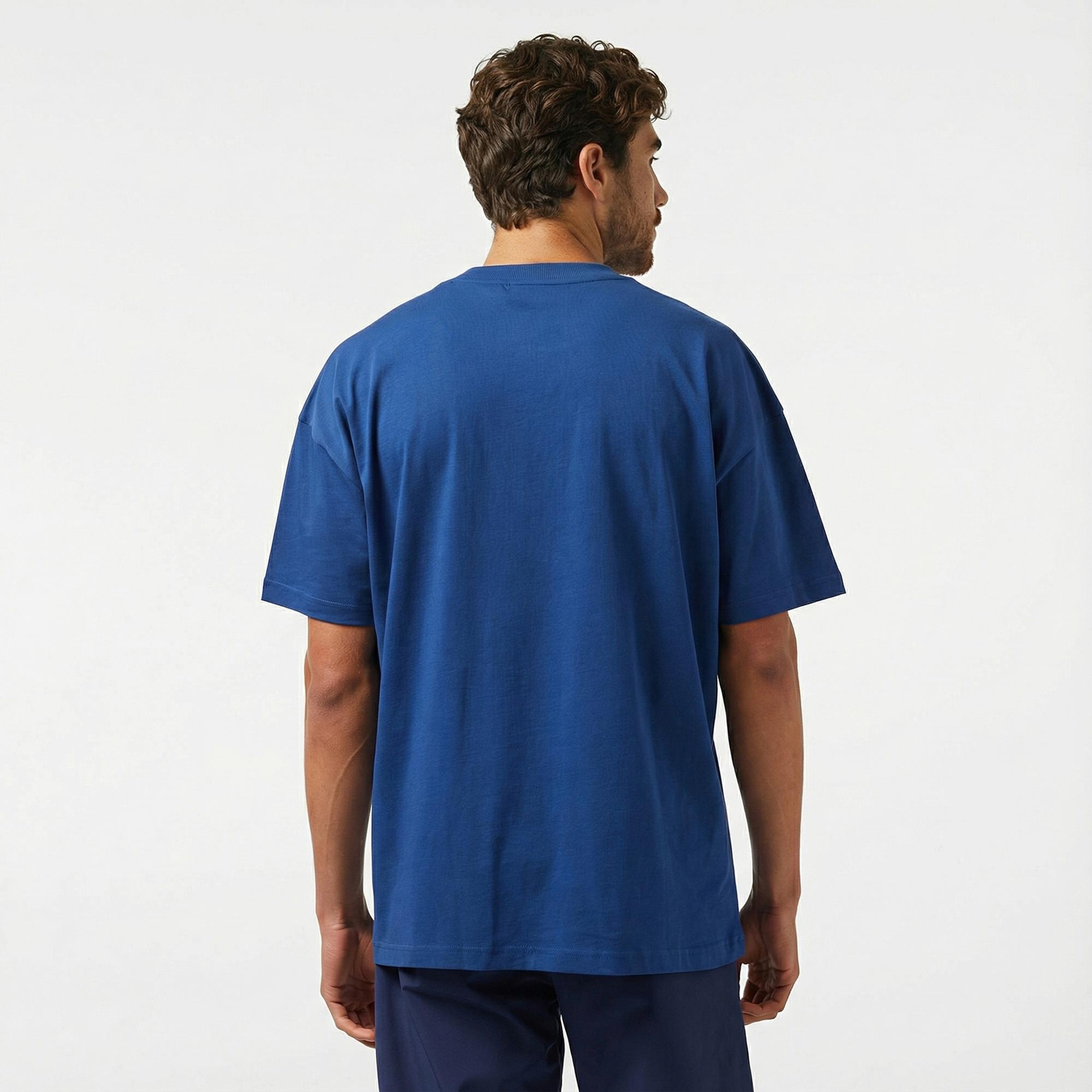 Lacoste Erkek Relaxed Fit Bisiklet Yaka Baskılı Lacivert T-Shirt