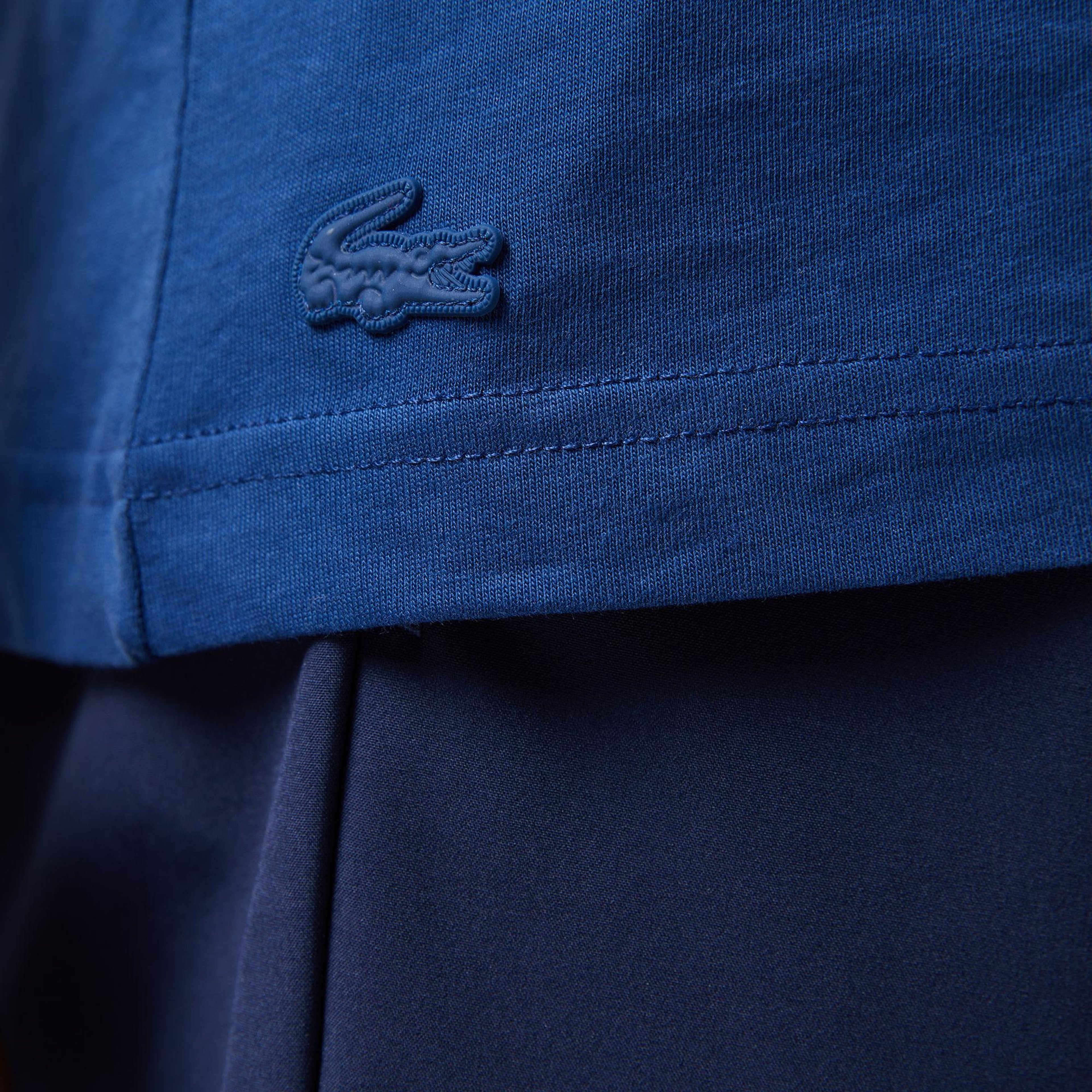 Lacoste Erkek Relaxed Fit Bisiklet Yaka Baskılı Lacivert T-Shirt