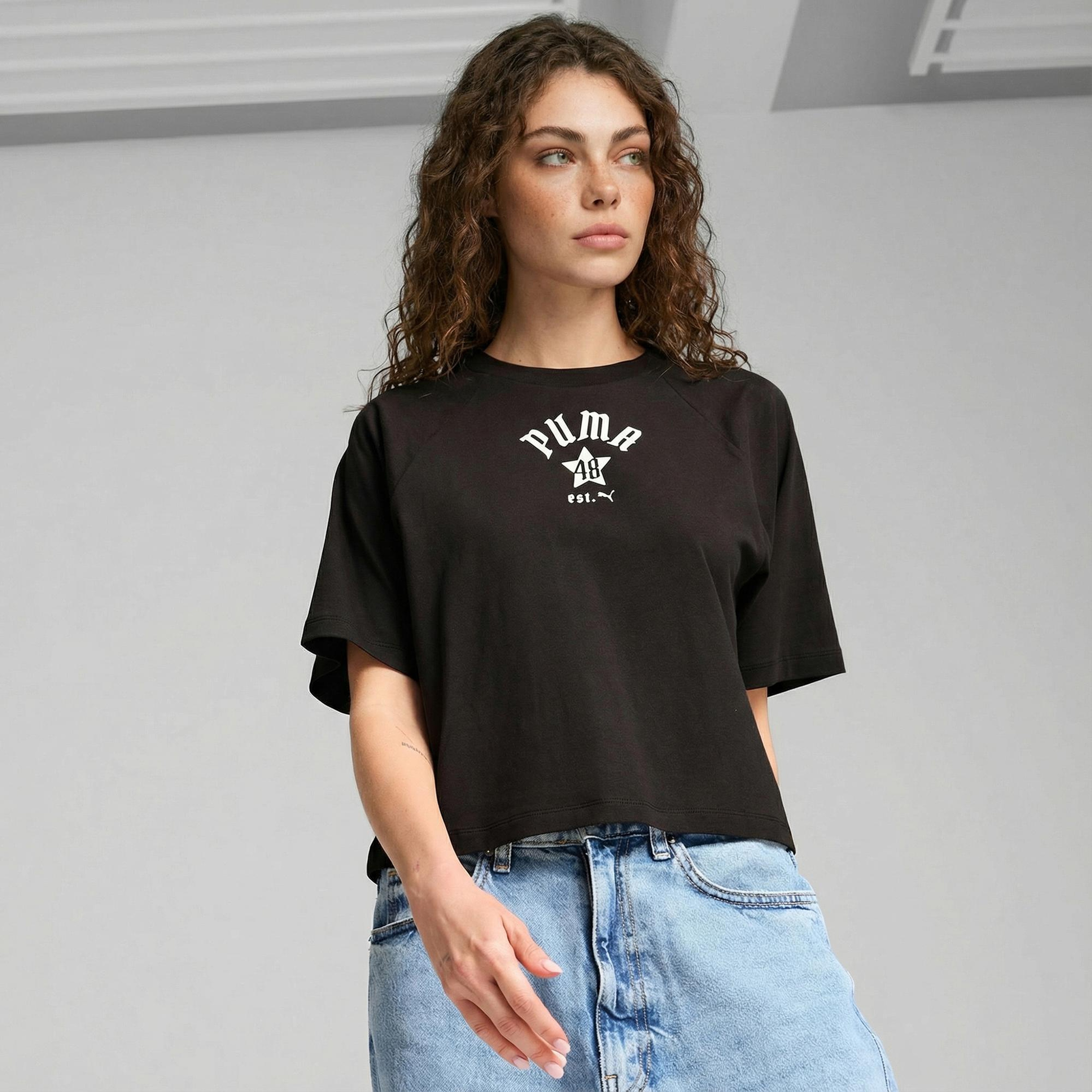 Puma Classics Relaxed Kadın Siyah T-Shirt