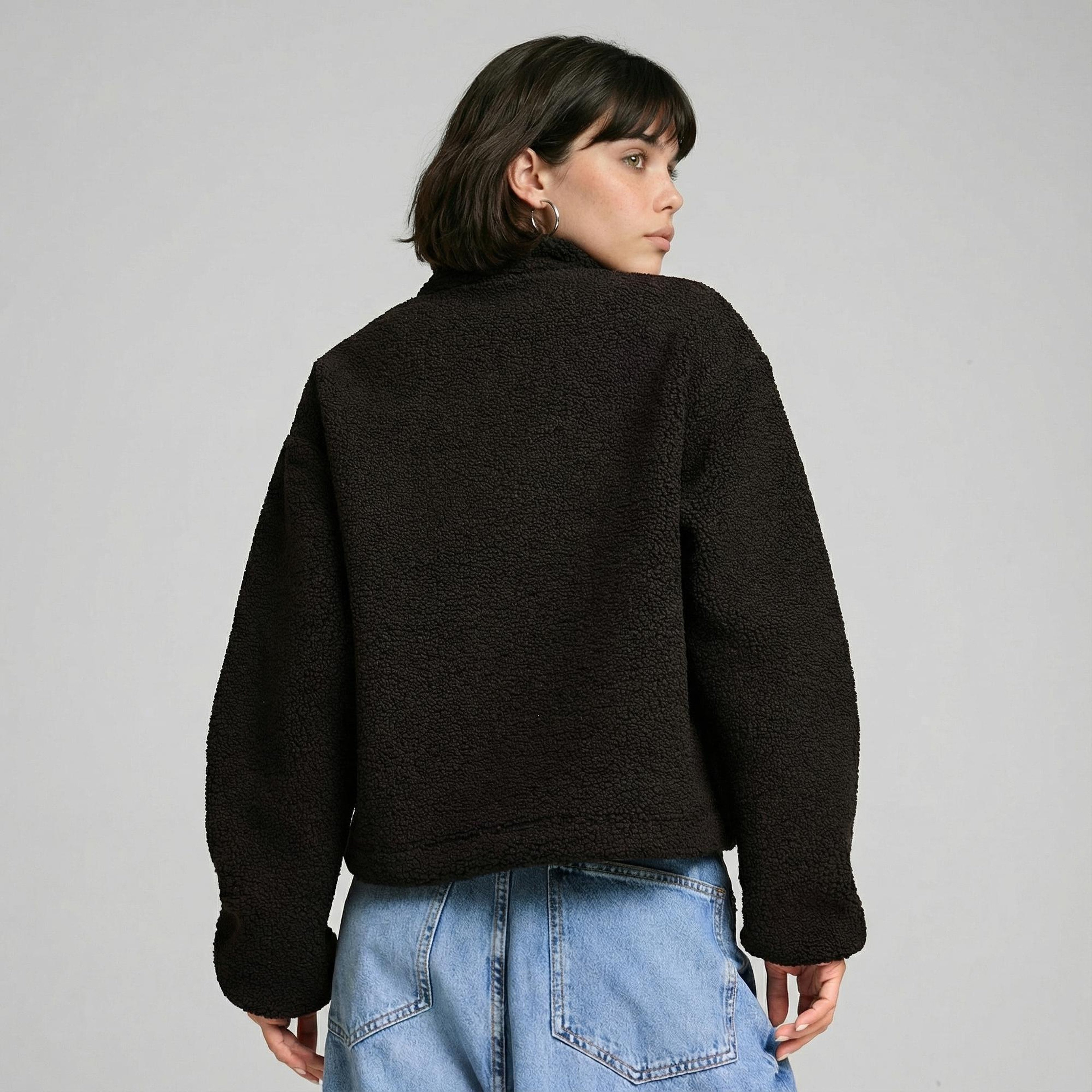 Puma Classics Winterized Half-Zip Kadın Siyah Sweatshirt