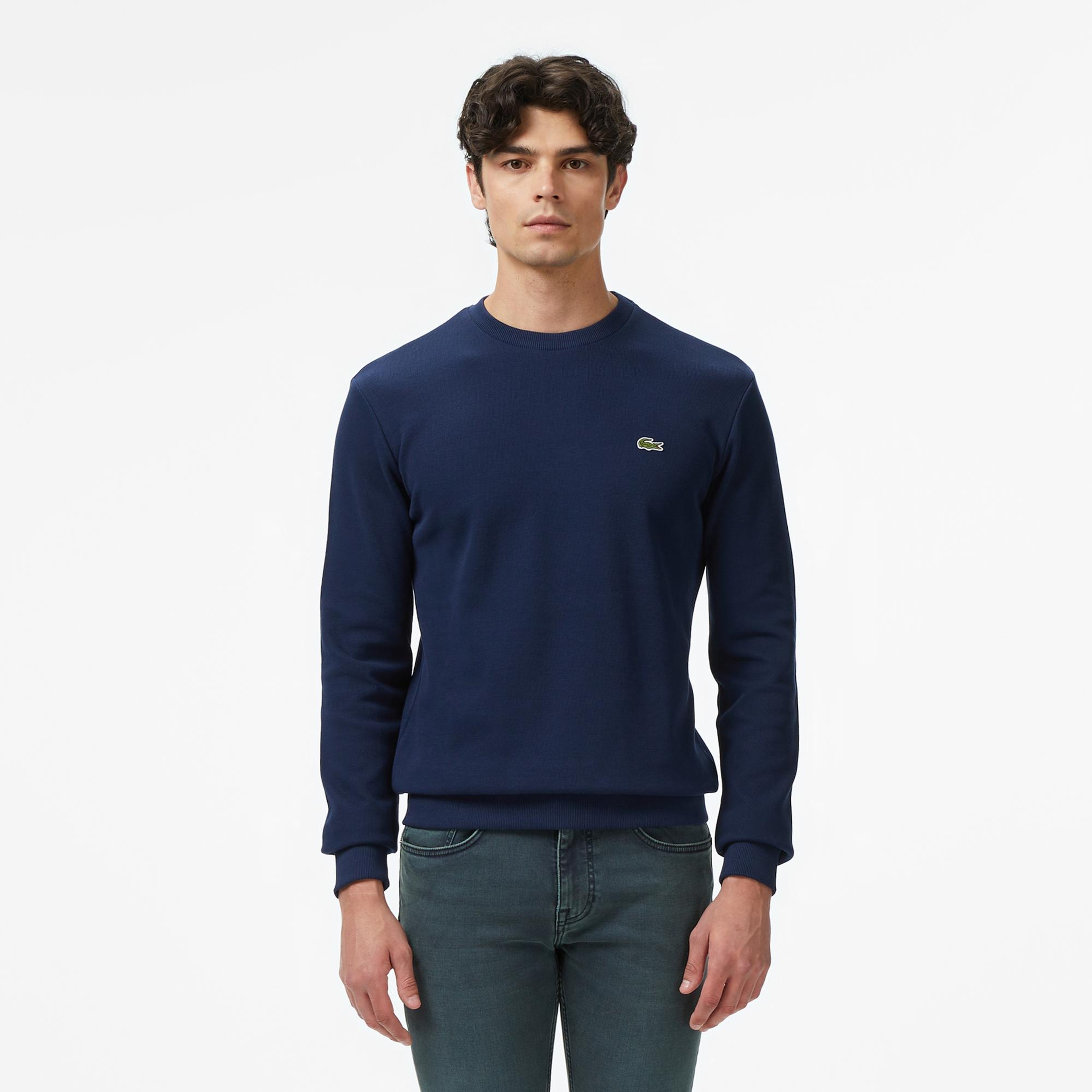 Lacoste Erkek Regular Fit Uzun Kollu Bisiklet Yaka Lacivert T-Shirt