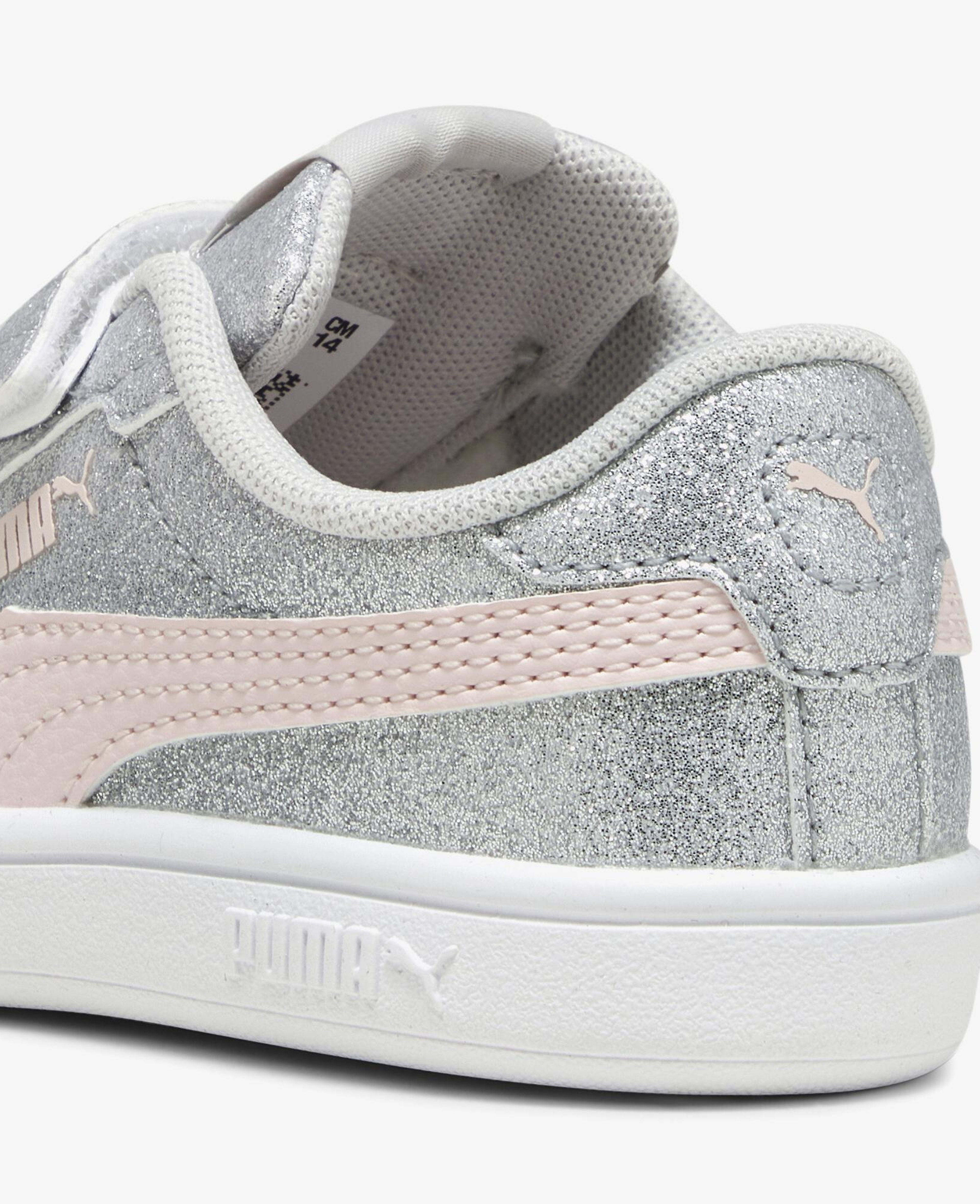Puma Smash 3.0 Glit Glam V In Çocuk Gri Spor Ayakkabı