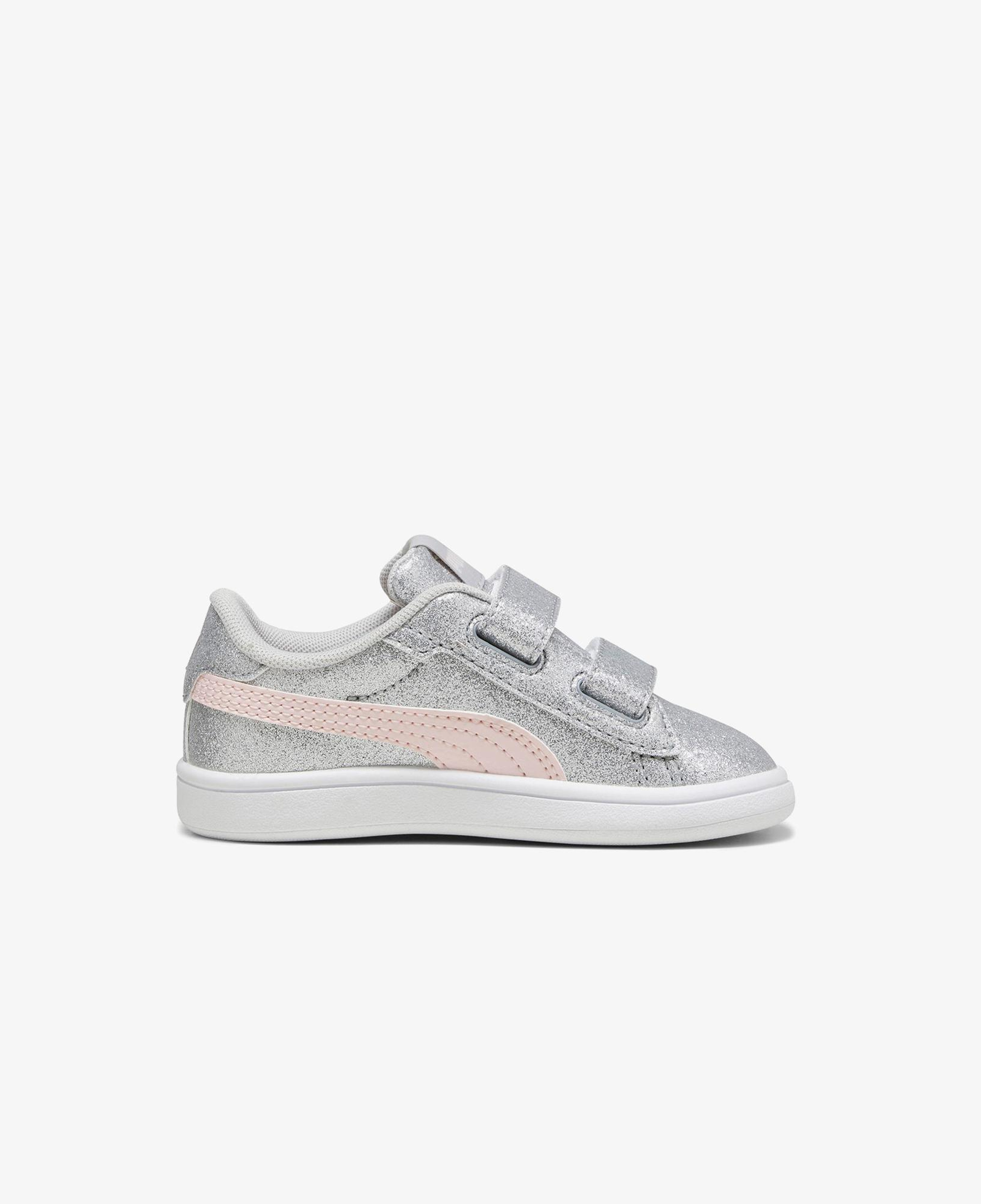 Puma Smash 3.0 Glit Glam V In Çocuk Gri Spor Ayakkabı