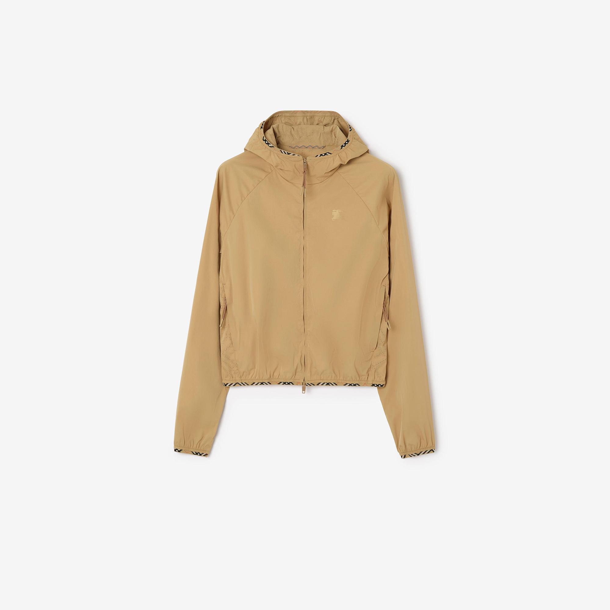 Burberry Stretch Nylon Hooded Kadın Bej Mont