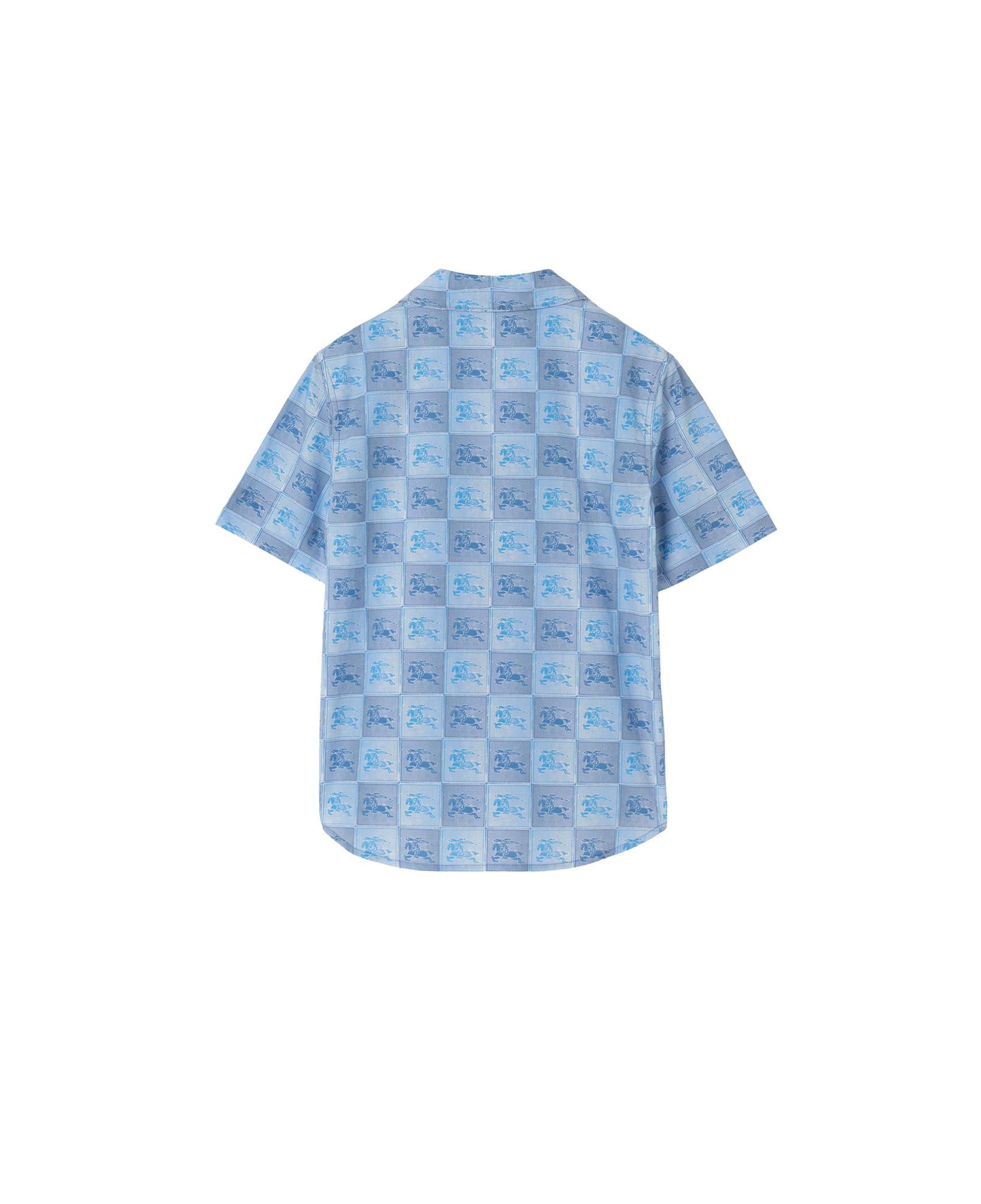 Burberry Ekd Checkerboard Cotton Çocuk Mavi Gömlek