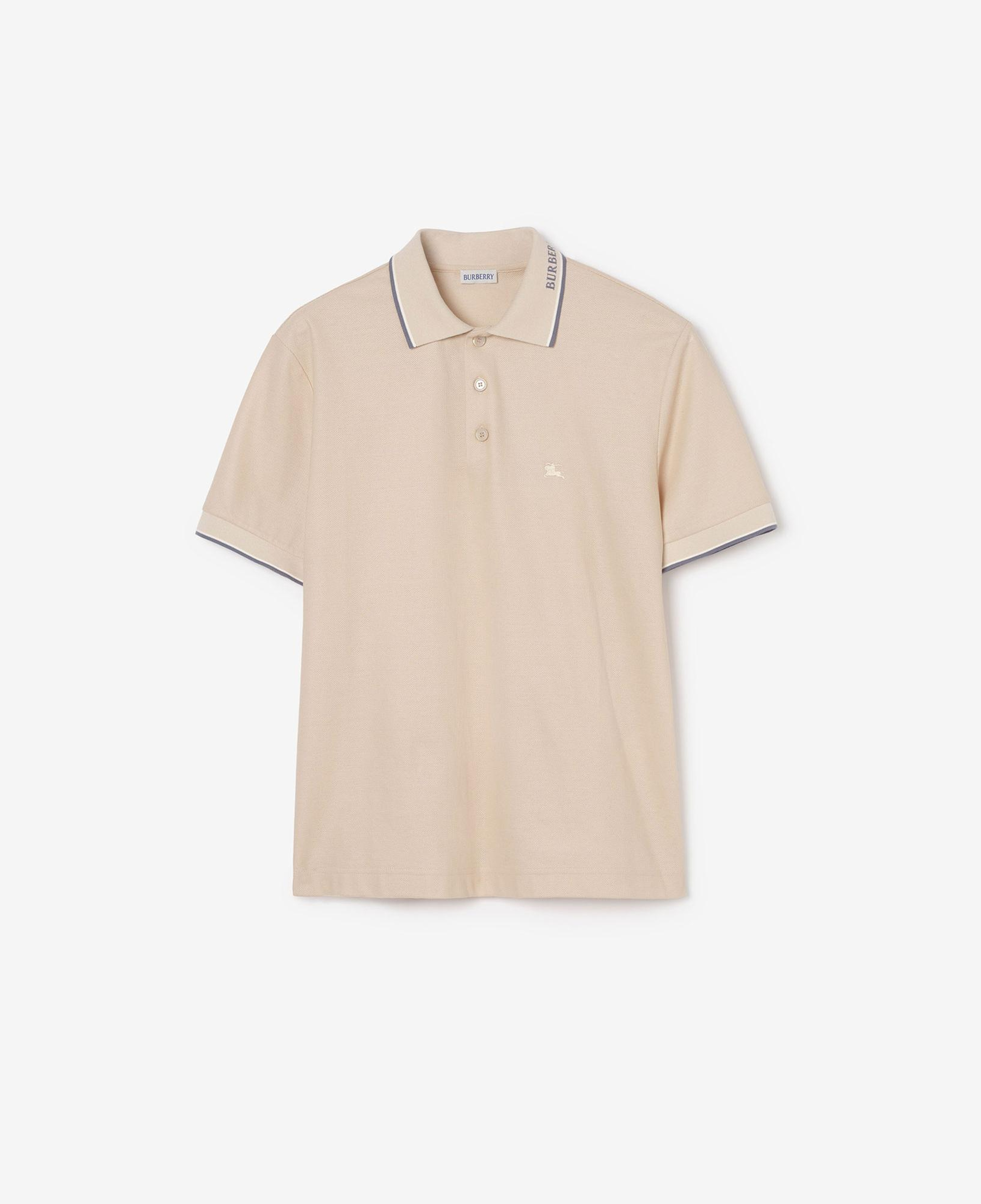 Burberry Logo Collar Cotton Erkek Krem Polo