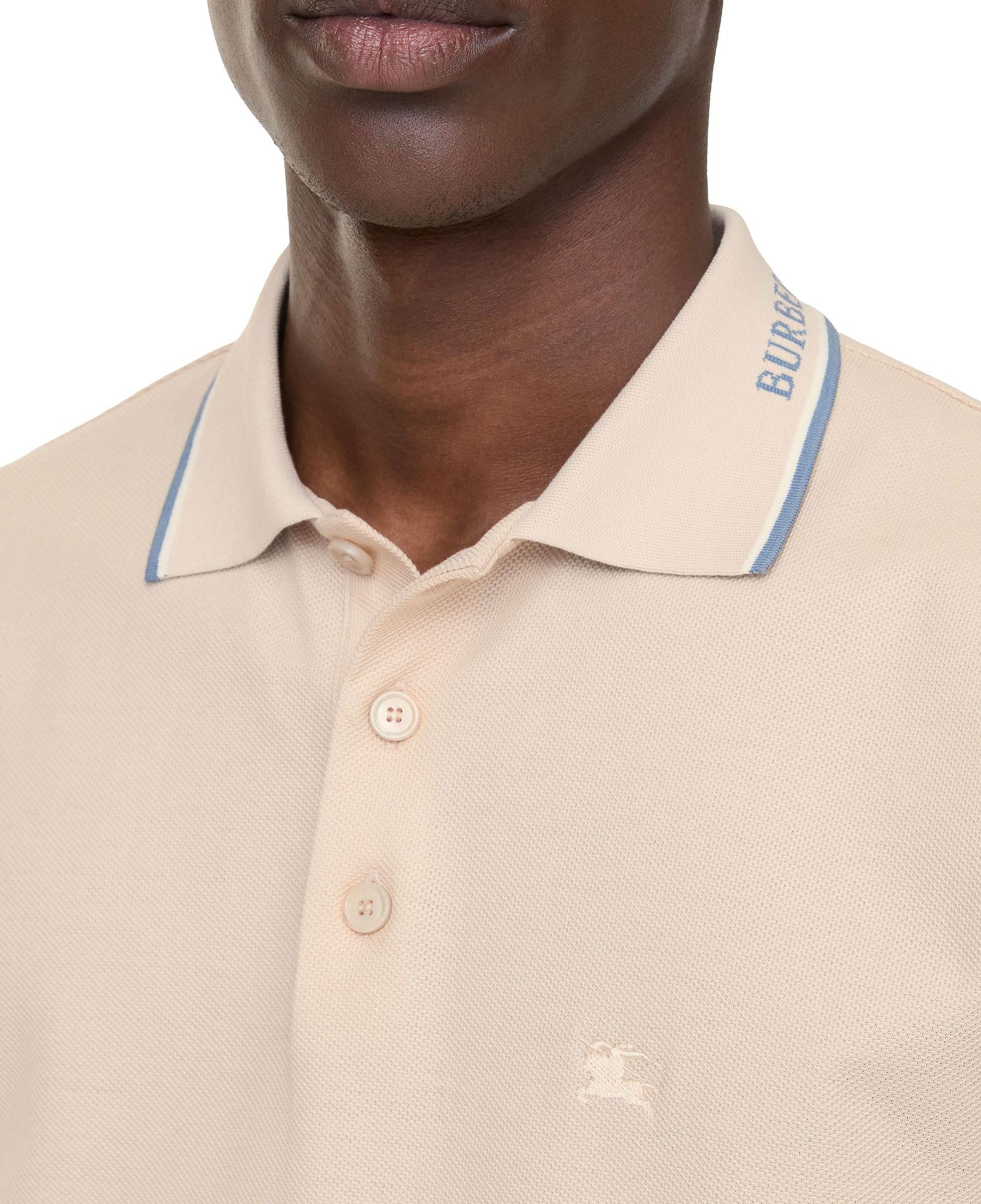 Burberry Logo Collar Cotton Erkek Krem Polo
