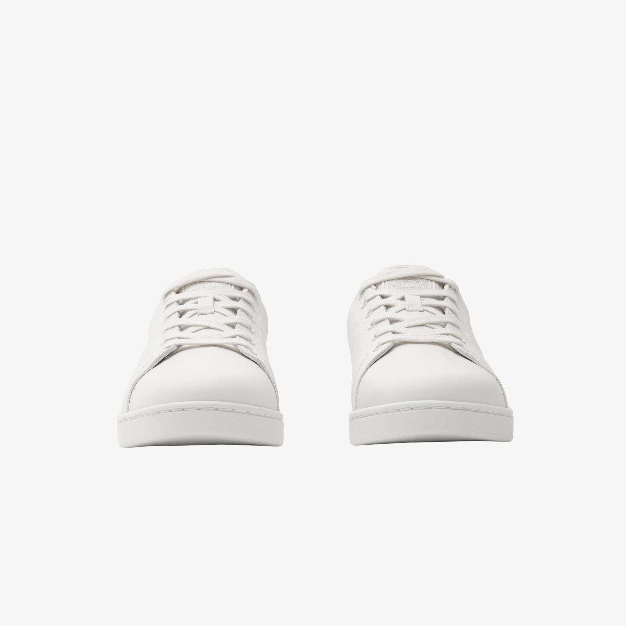 Burberry Embossed Check Leather Set Kadın Beyaz Sneaker