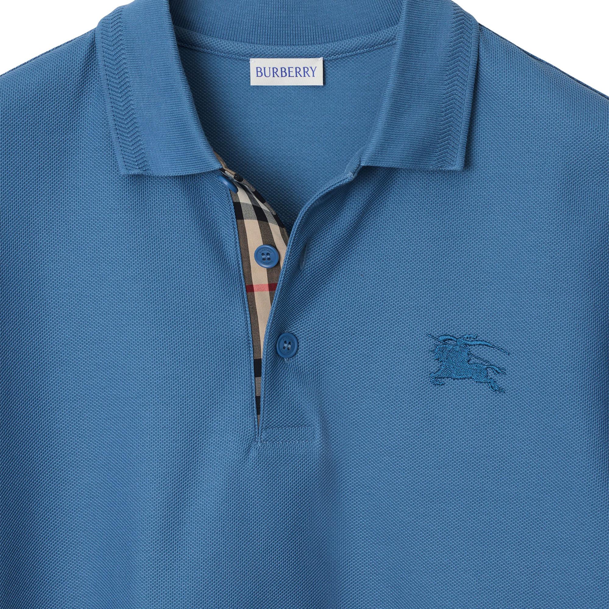 Burberry Cotton Erkek Mavi Polo