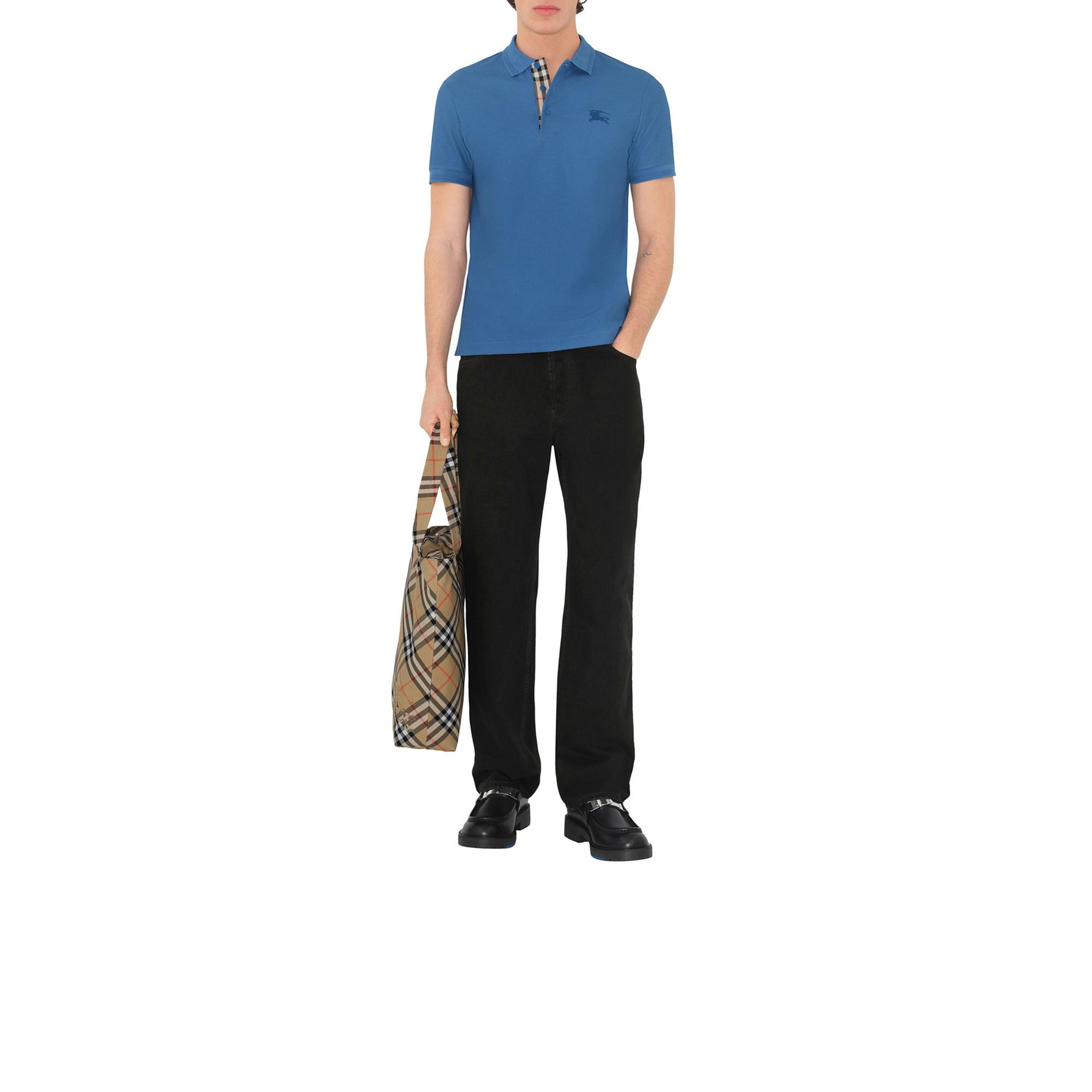 Burberry Cotton Erkek Mavi Polo