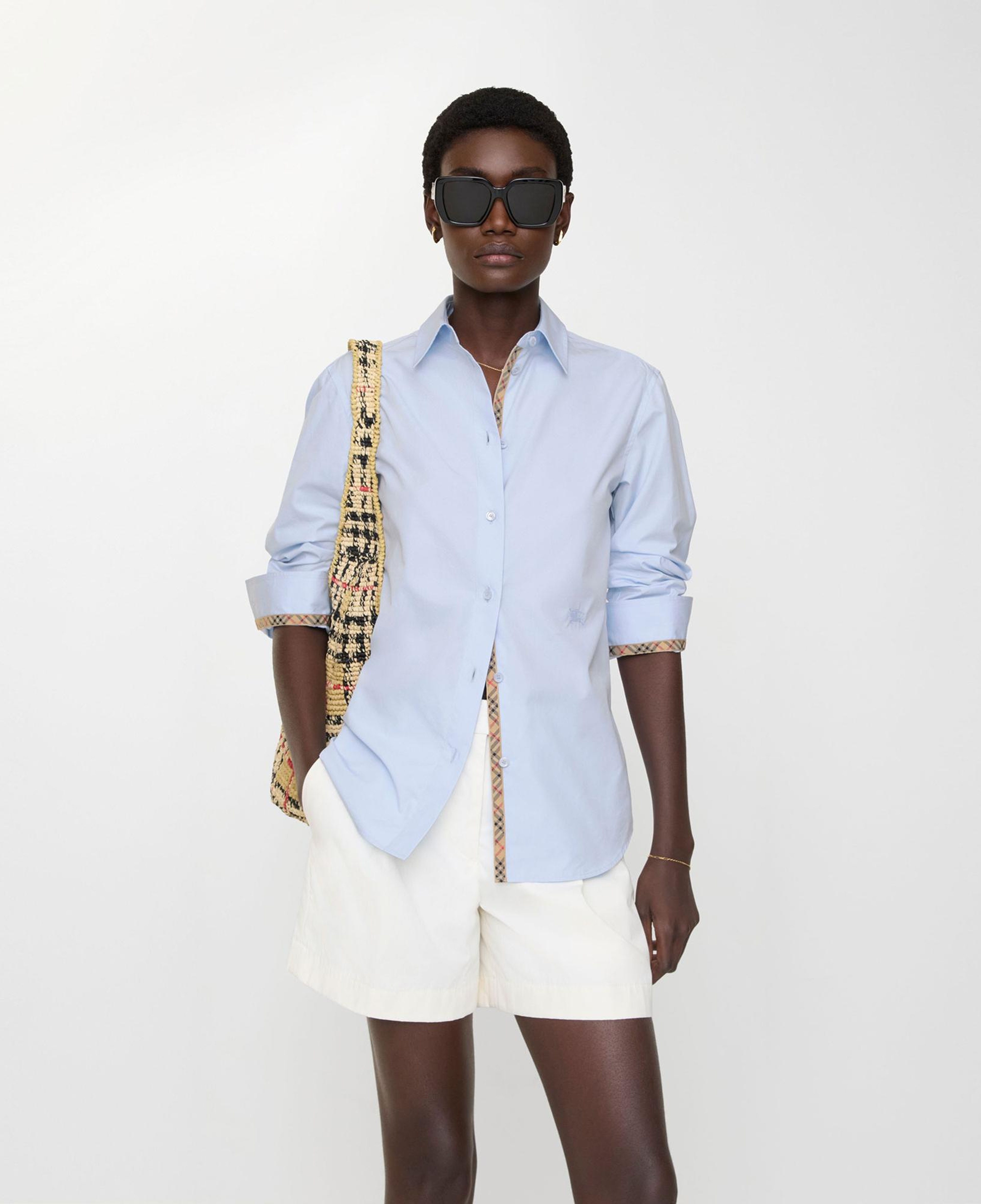 Burberry Regular Fit Cotton Poplin Formal Kadın Mavi Gömlek