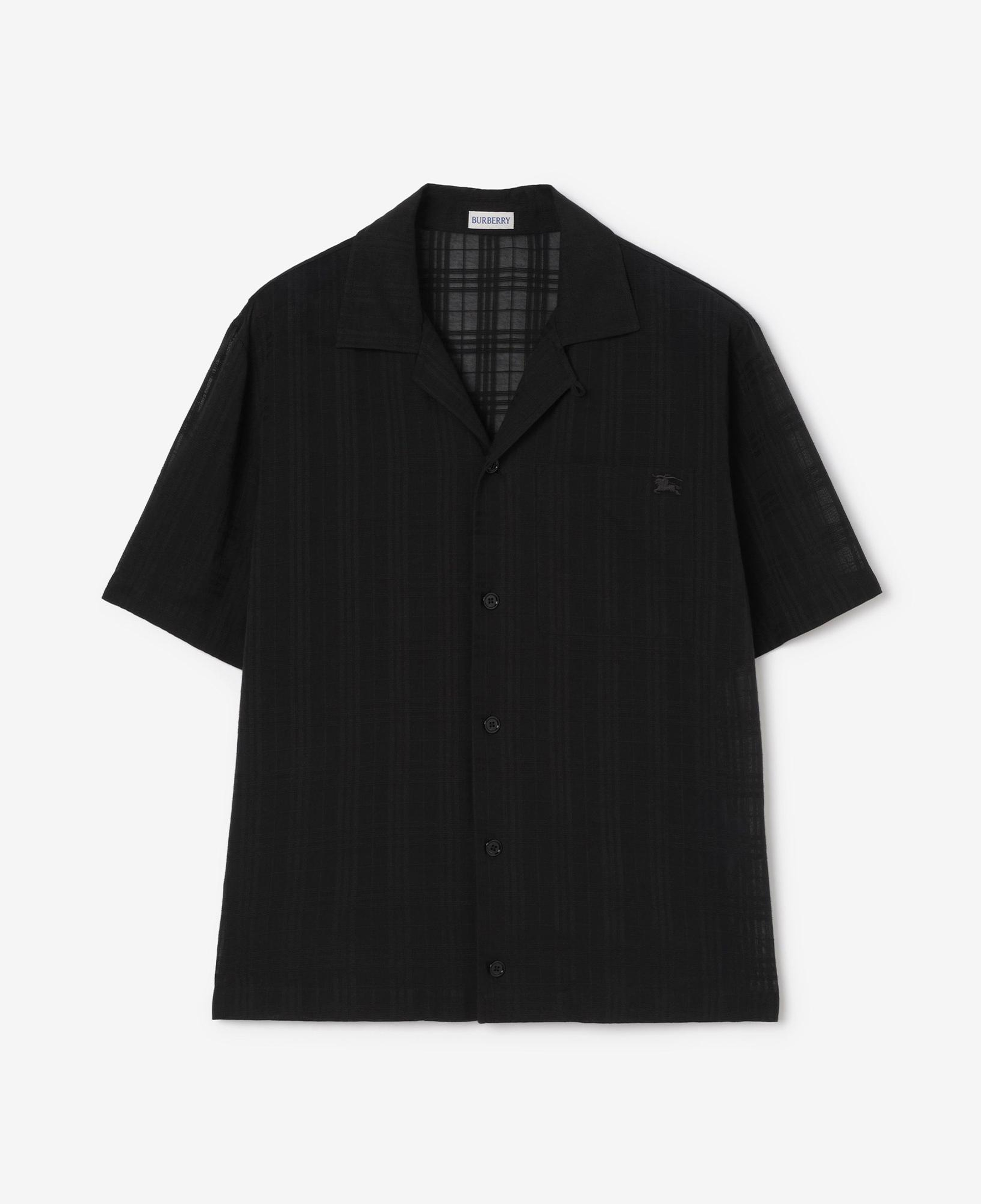 Burberry Relaxed Fit Check Cotton Voile Erkek Siyah Gömlek