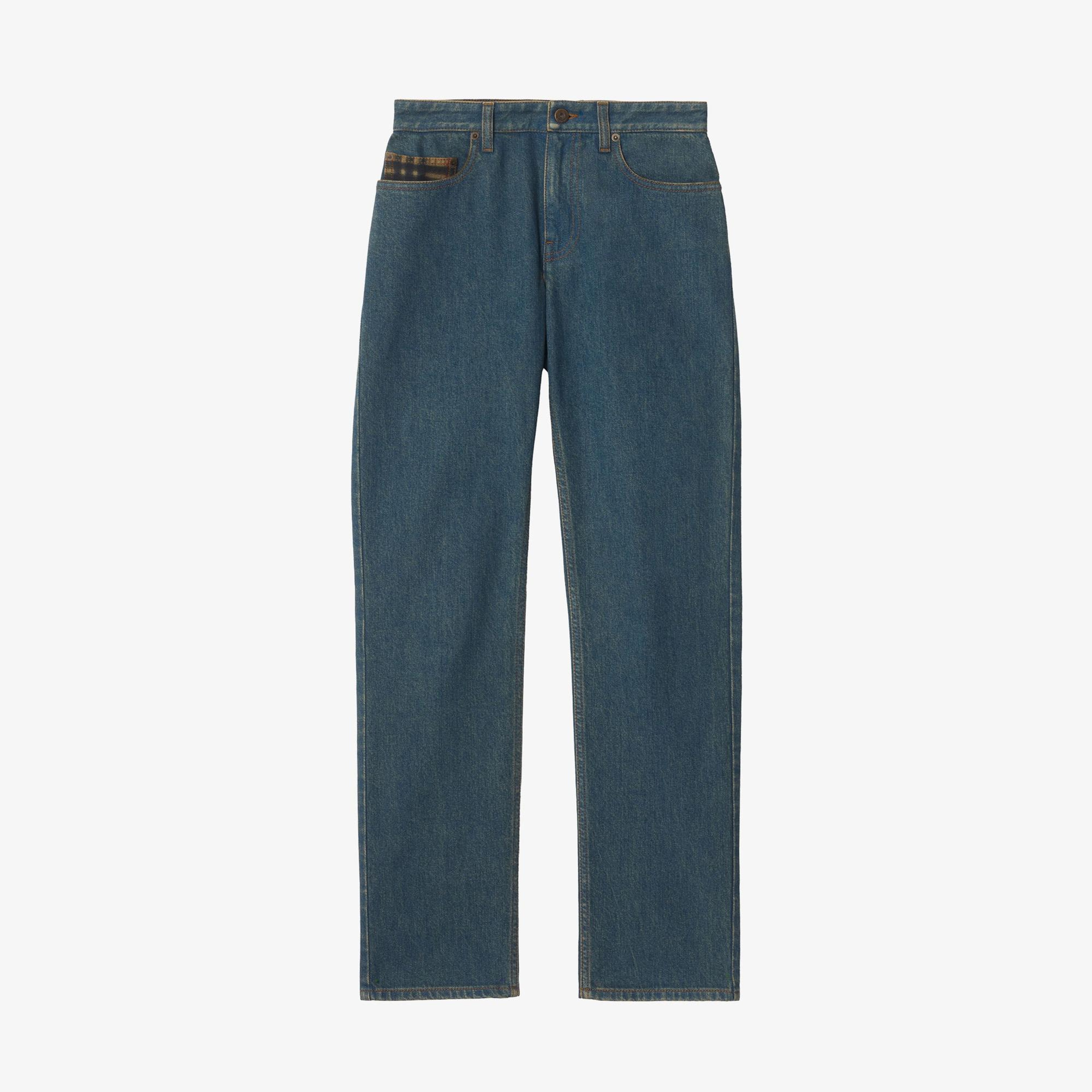 Burberry Mid-Rise Straight Kadın Lacivert Jean